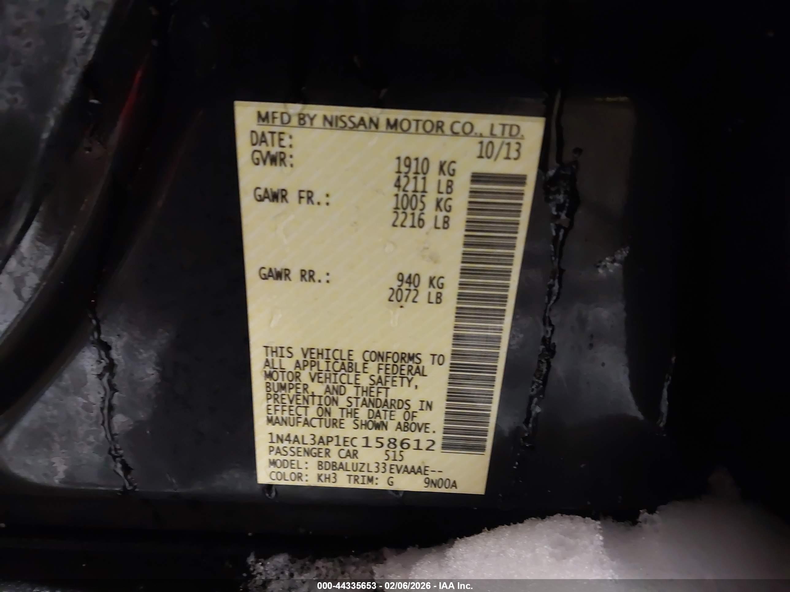 NISSAN ALTIMA image 9