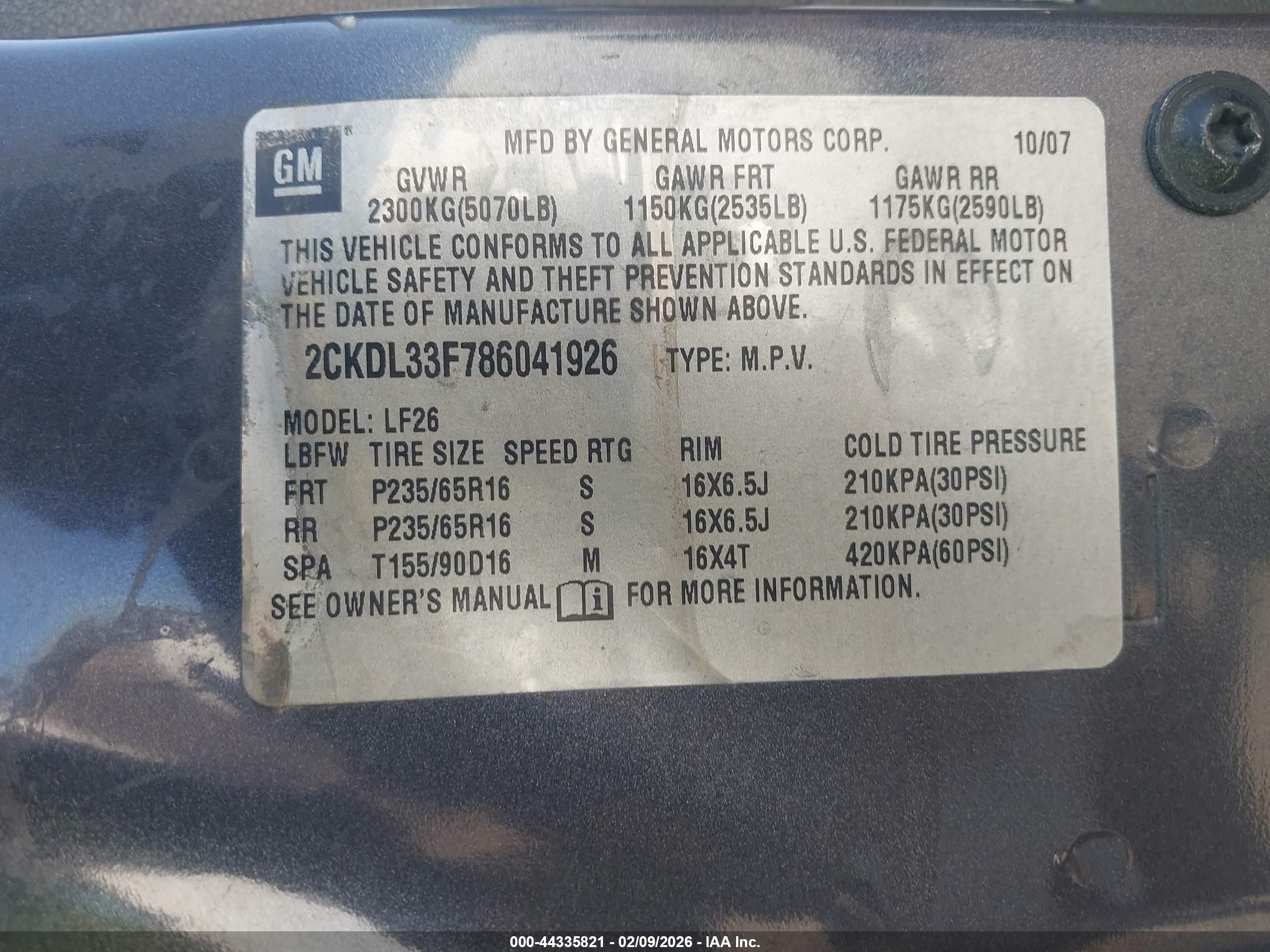 PONTIAC TORRENT image 9