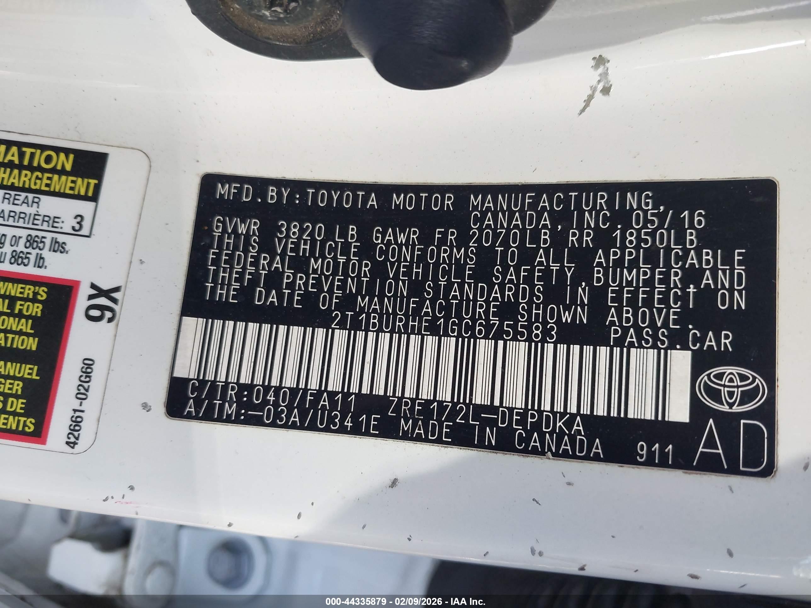 TOYOTA COROLLA image 9