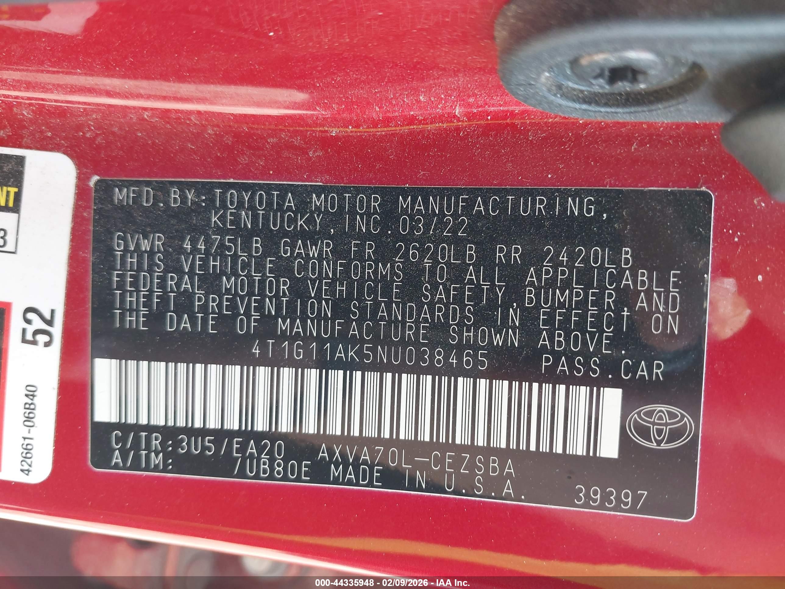 TOYOTA CAMRY image 9