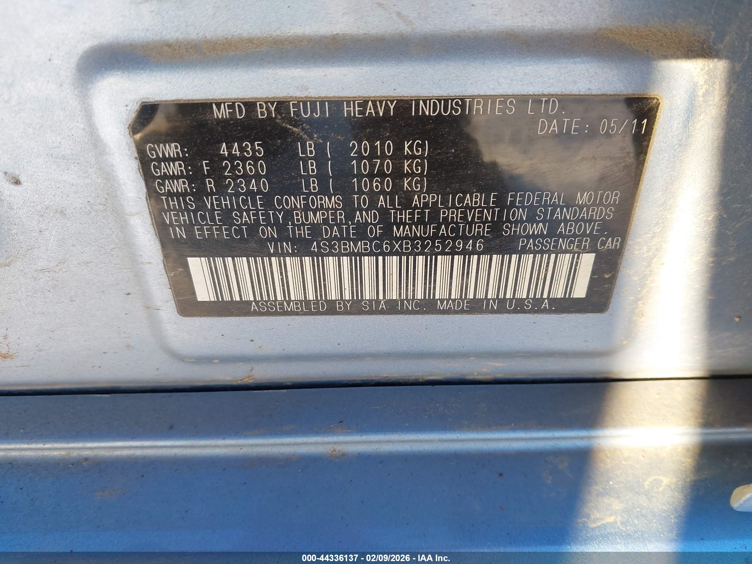 SUBARU LEGACY image 9