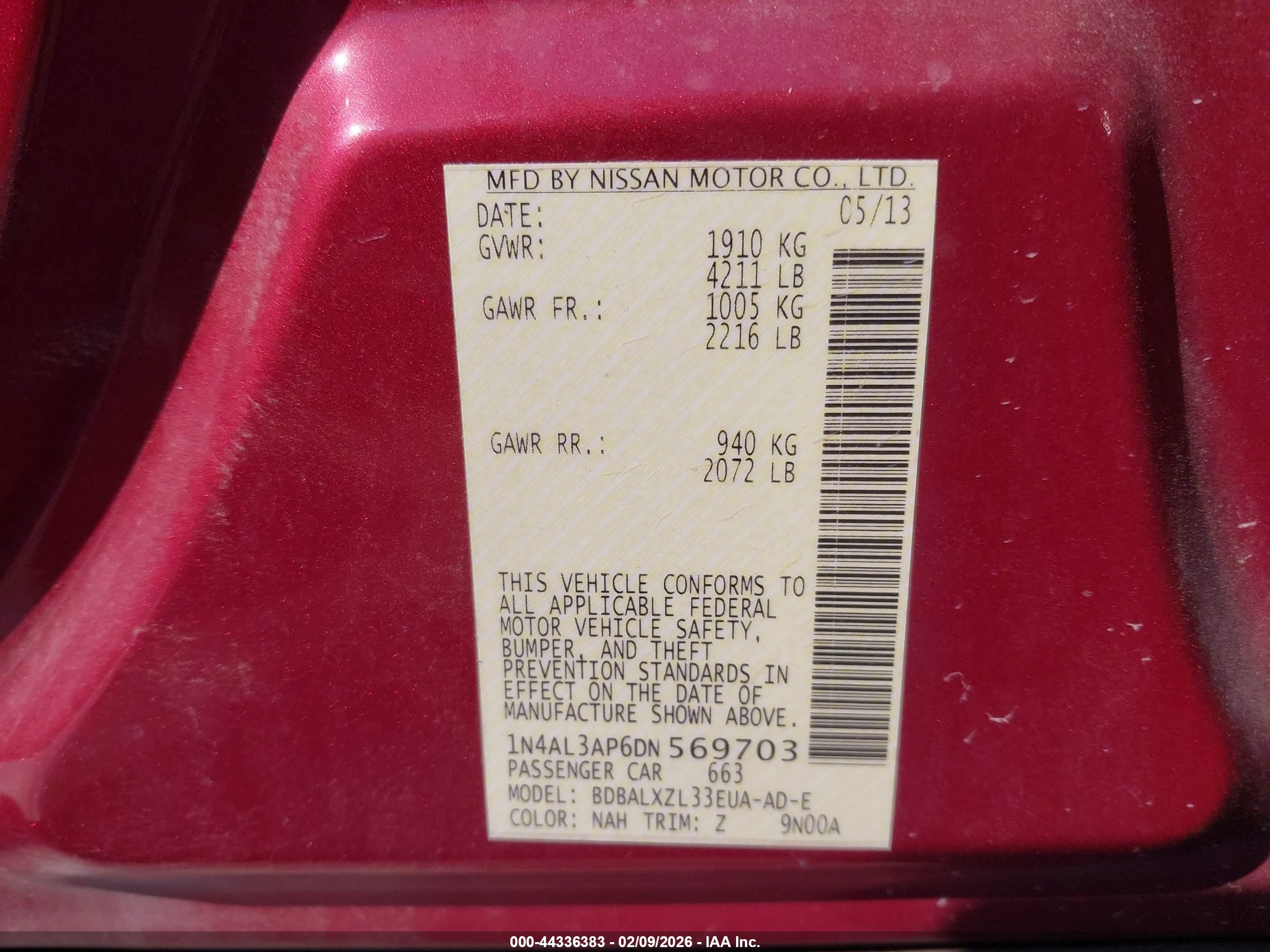 NISSAN ALTIMA image 9