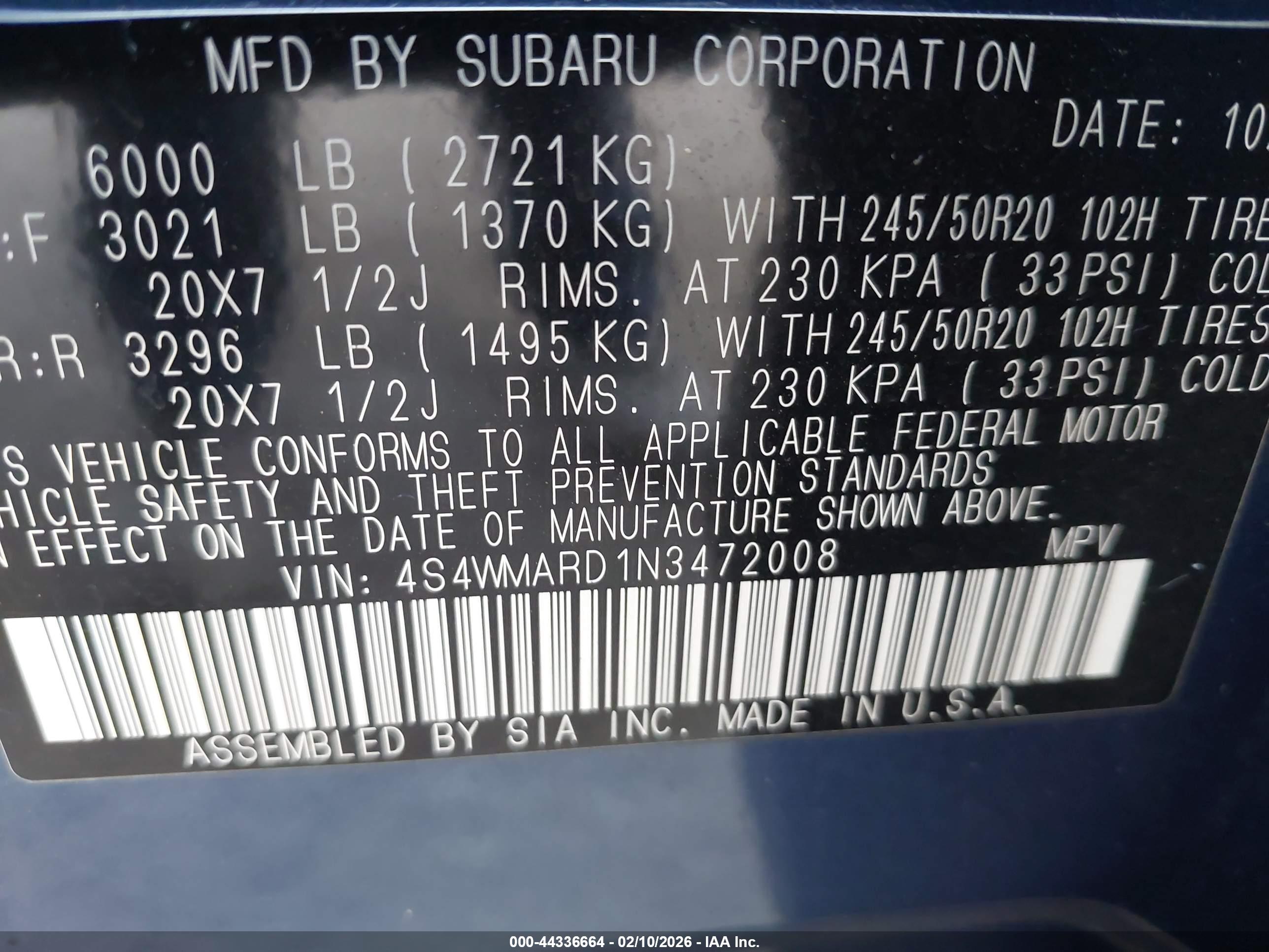 SUBARU ASCENT image 9