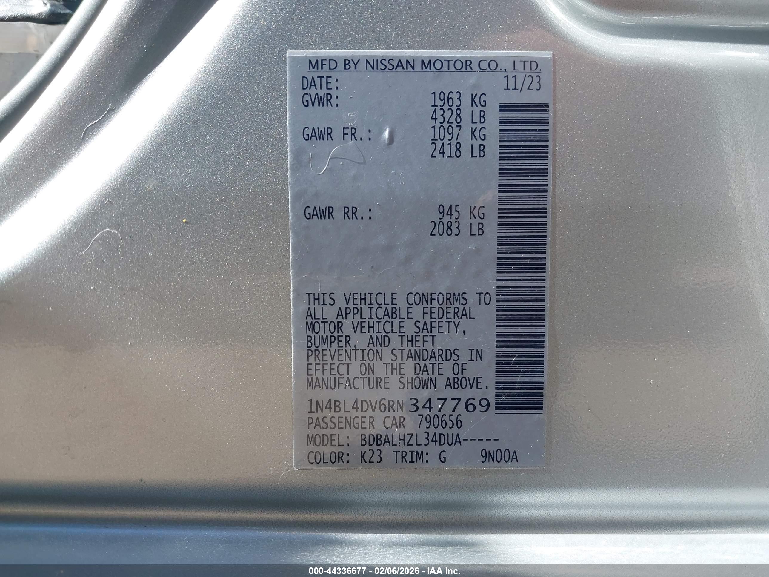 NISSAN ALTIMA image 9