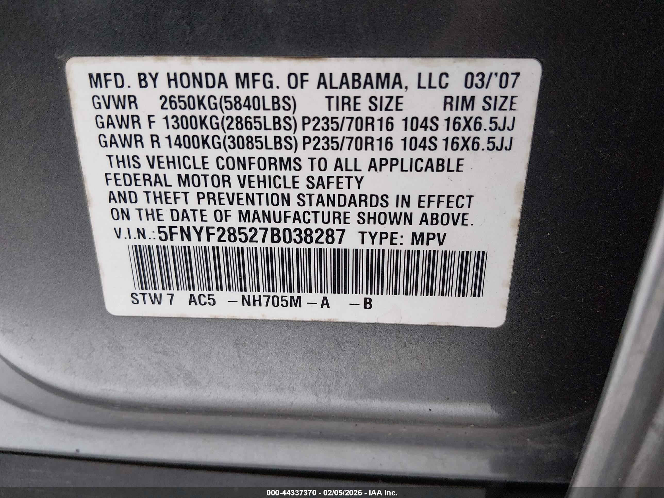 HONDA PILOT image 9