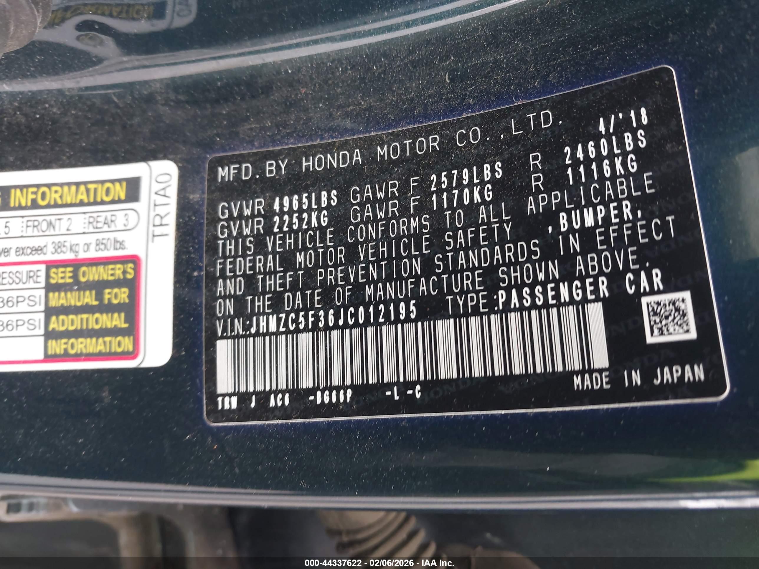 HONDA CLARITY image 9