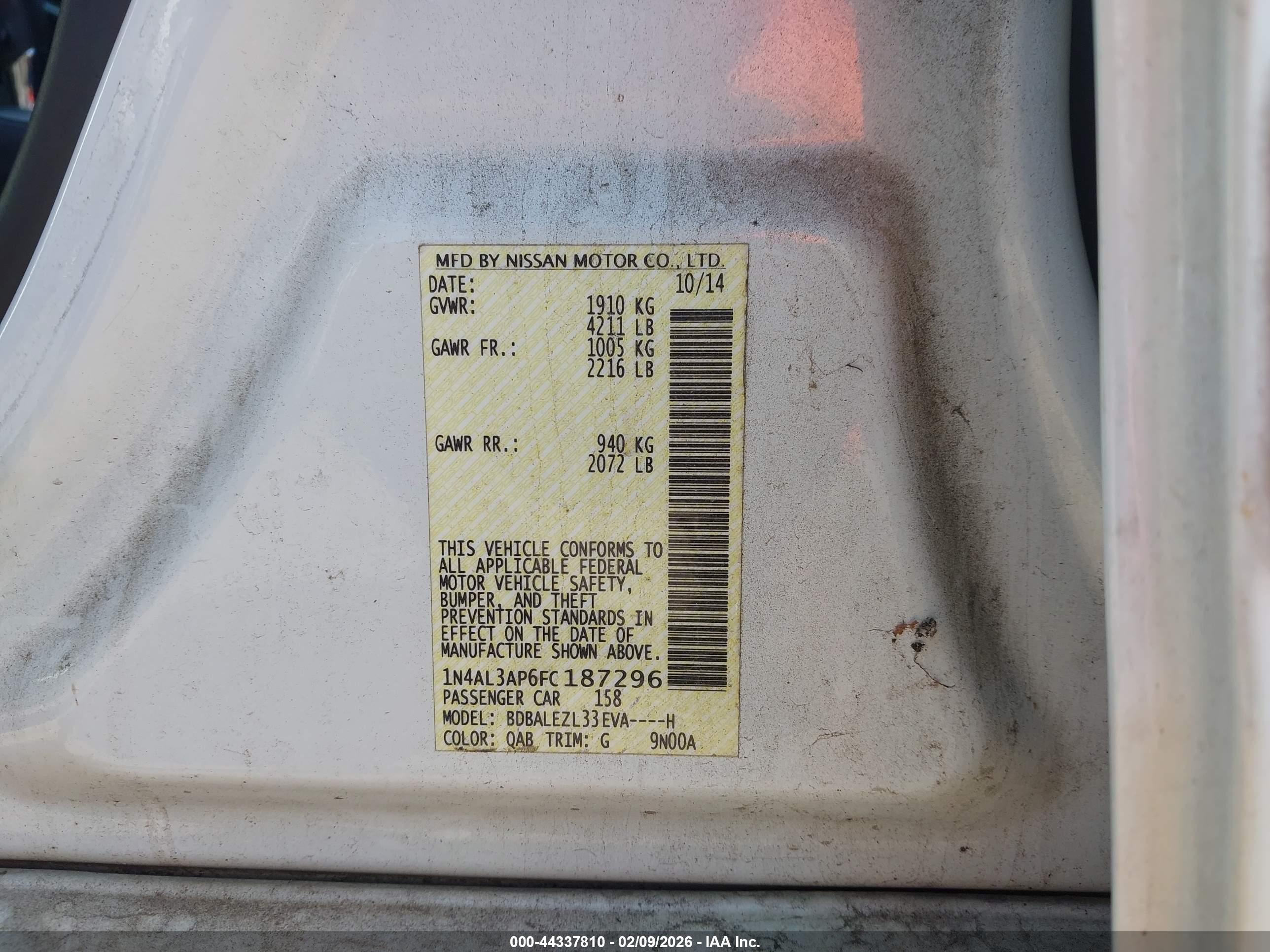 NISSAN ALTIMA image 9