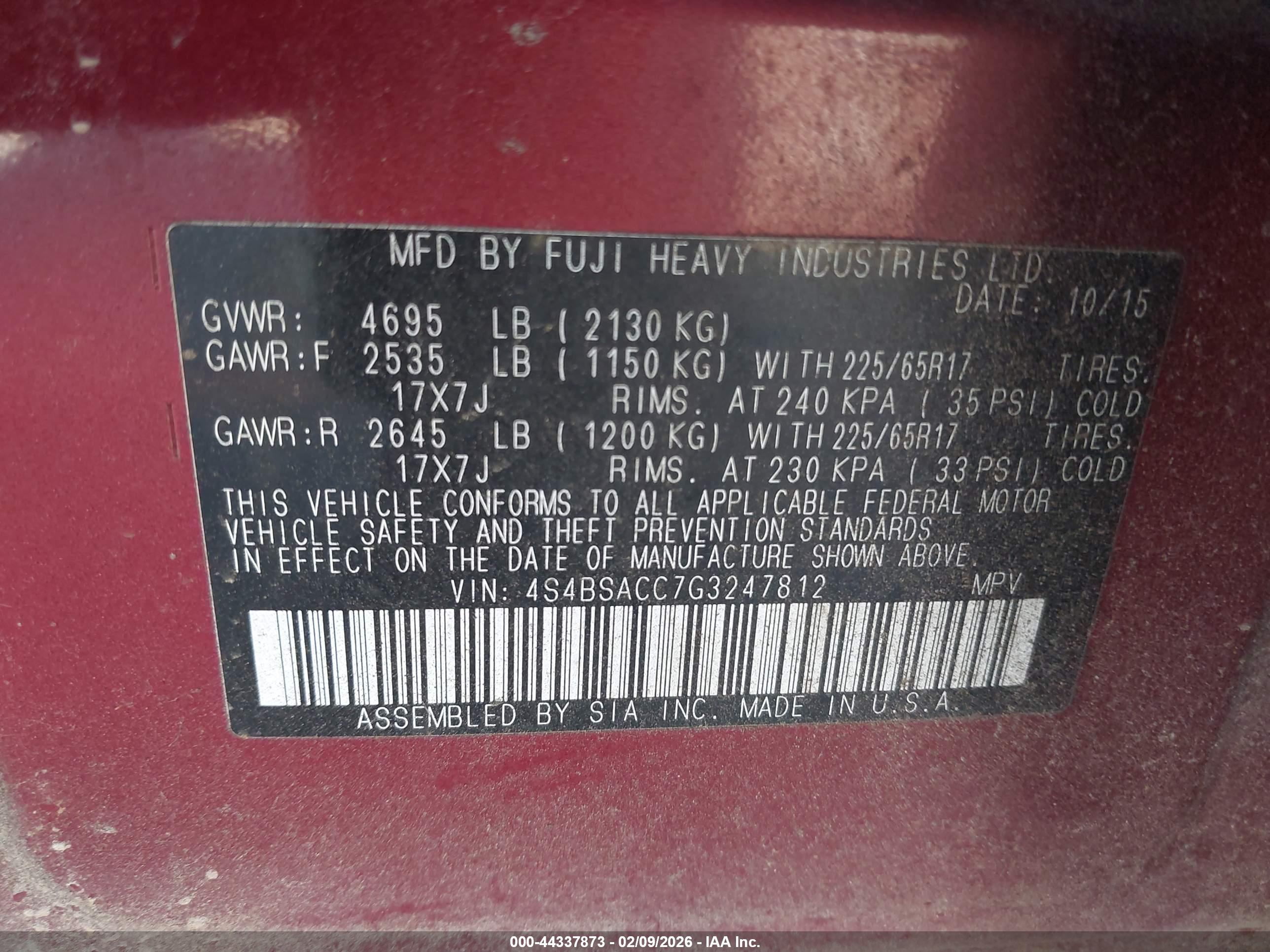 SUBARU OUTBACK image 9
