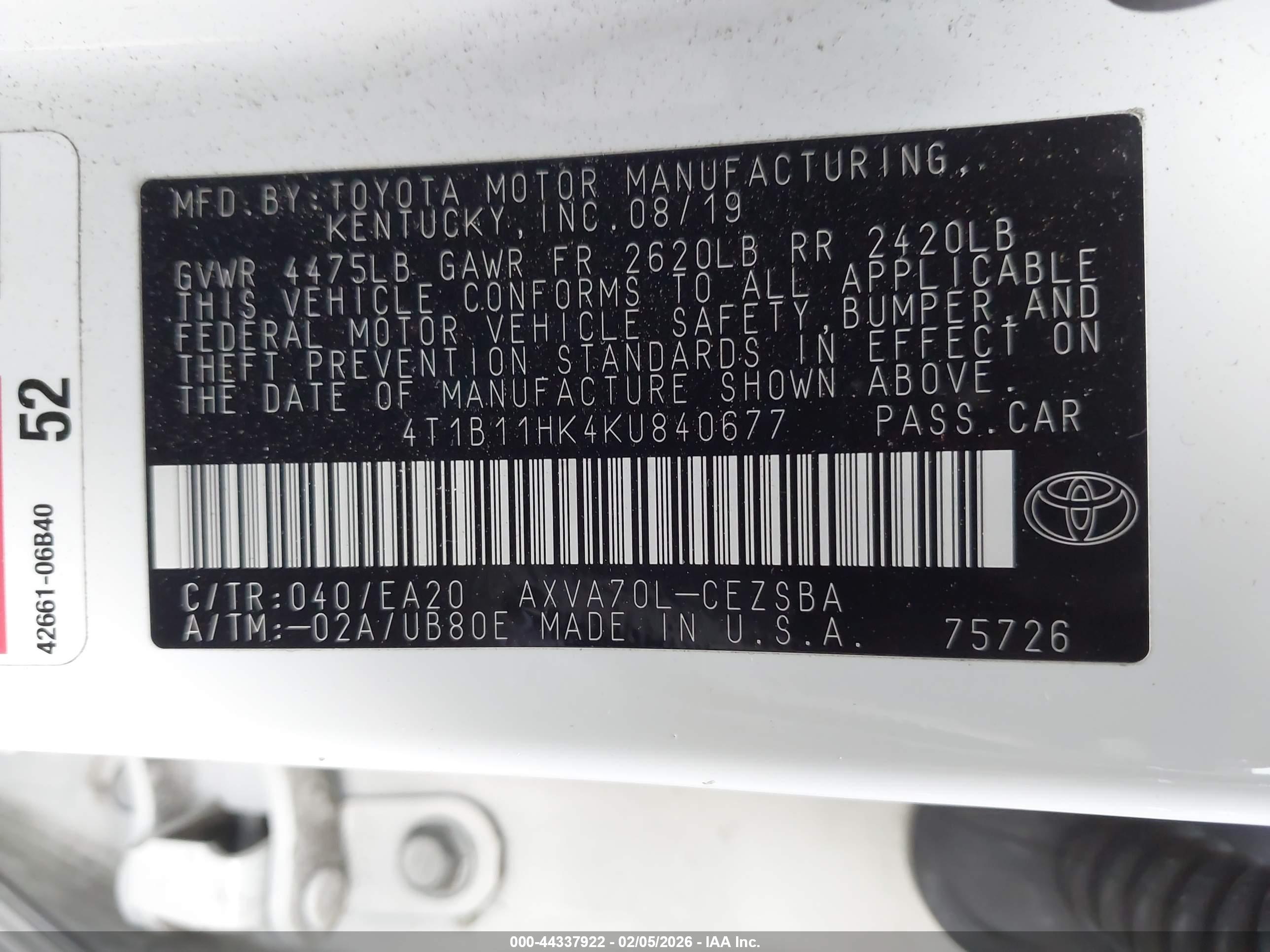 TOYOTA CAMRY image 9