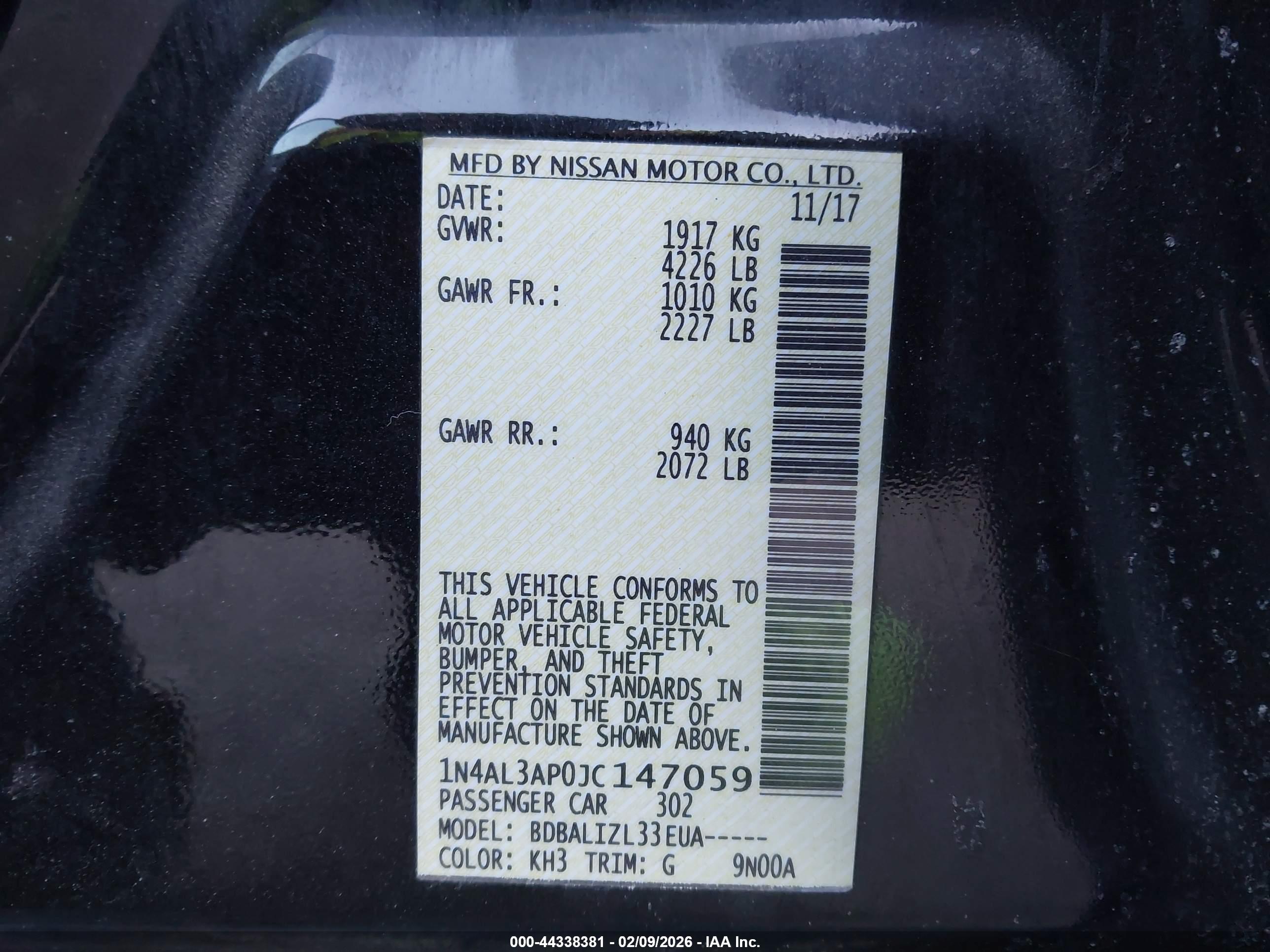 NISSAN ALTIMA image 9