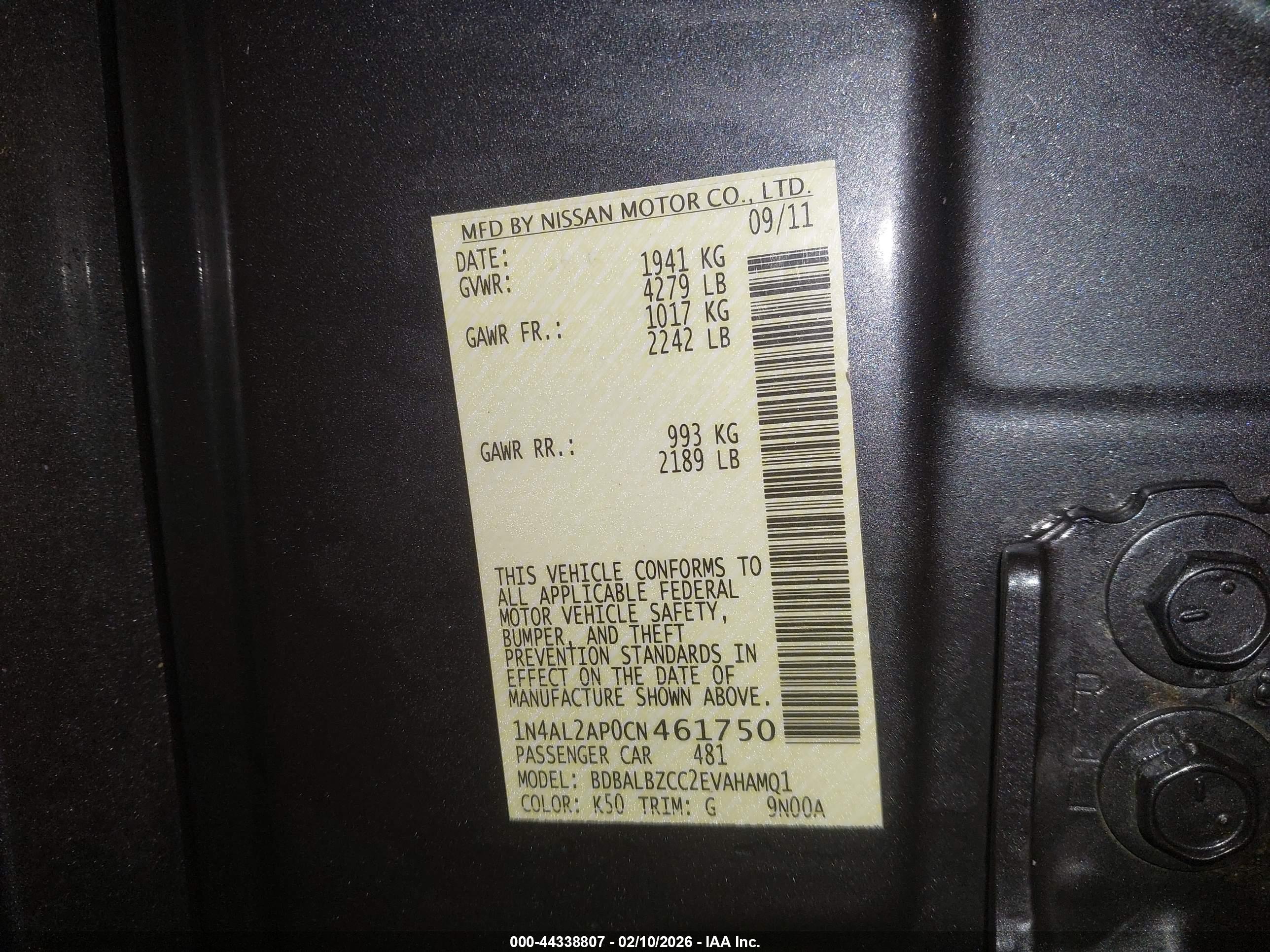NISSAN ALTIMA image 9