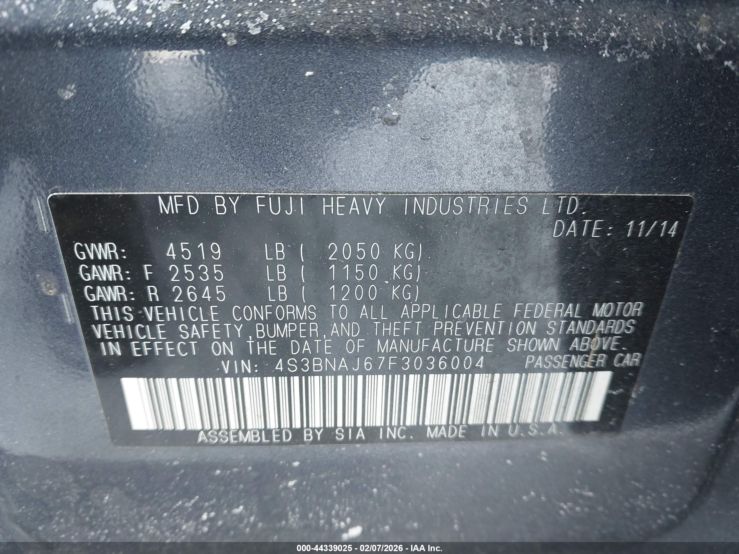 SUBARU LEGACY image 9