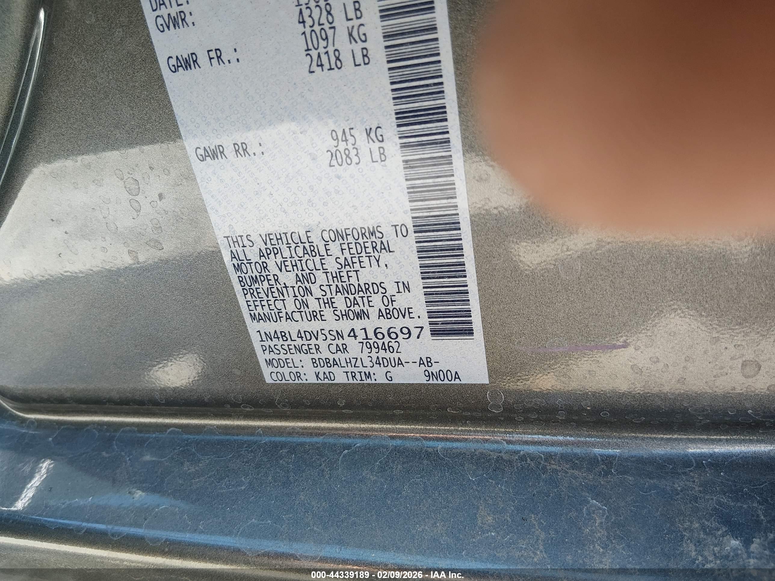 NISSAN ALTIMA image 9