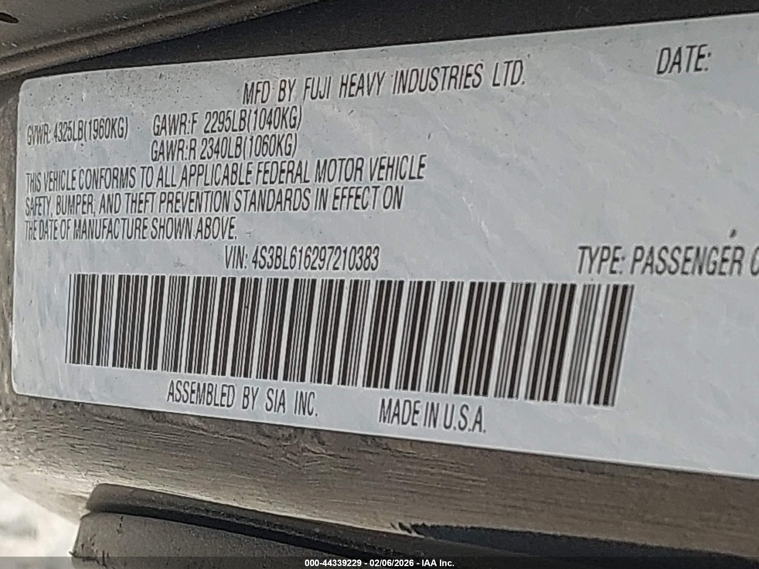 SUBARU LEGACY image 9