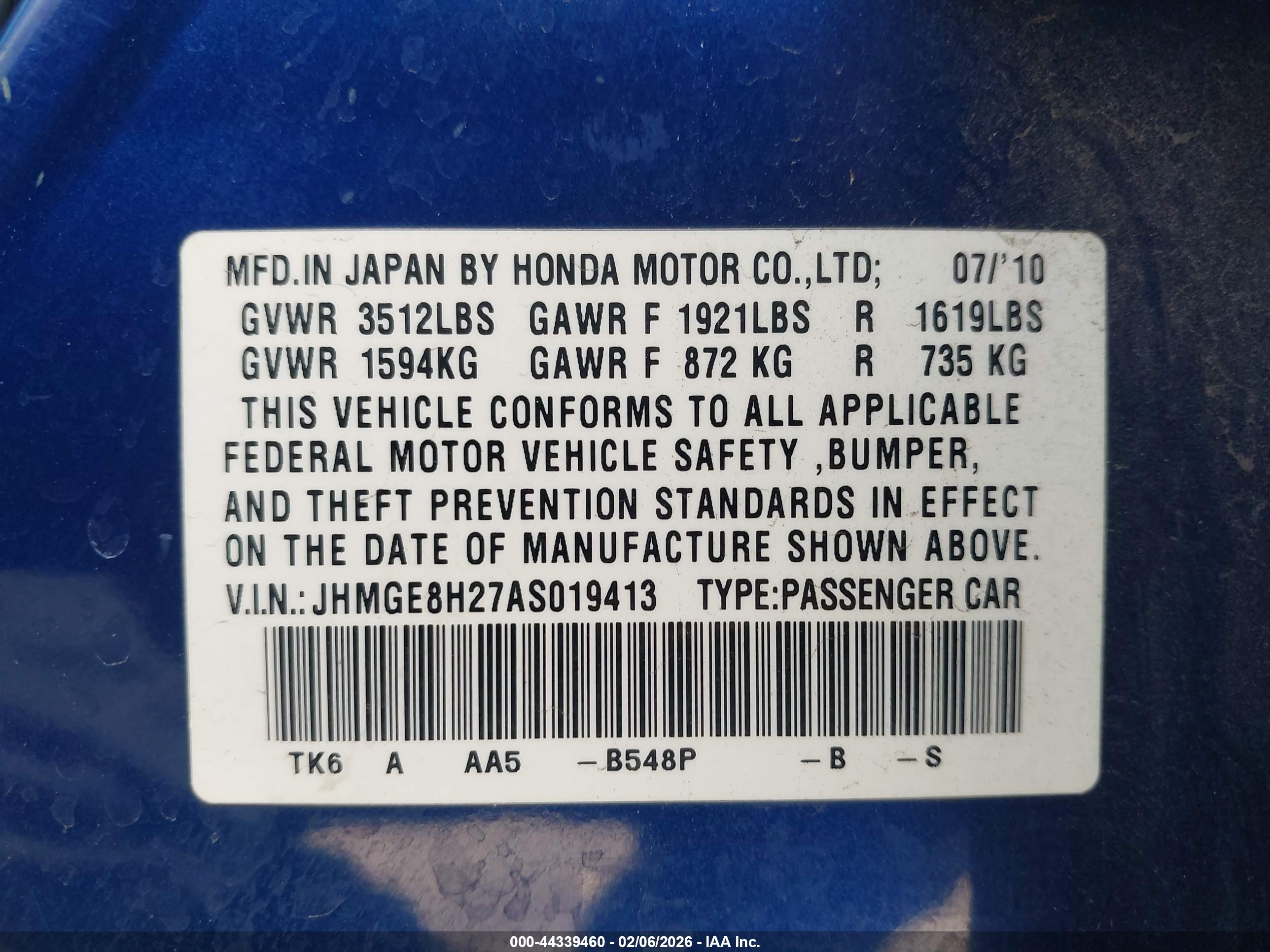 HONDA FIT image 9