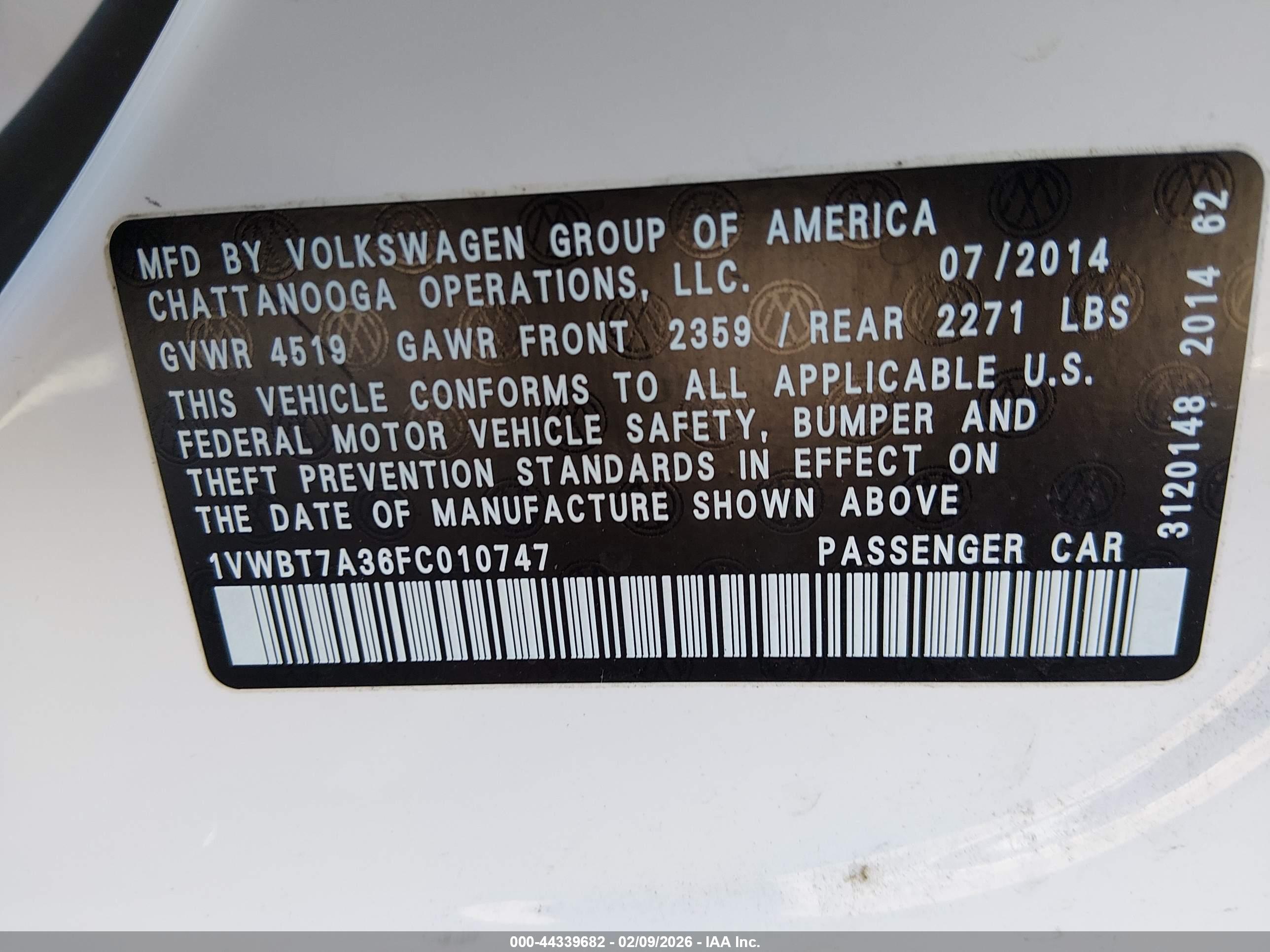 VOLKSWAGEN PASSAT image 9