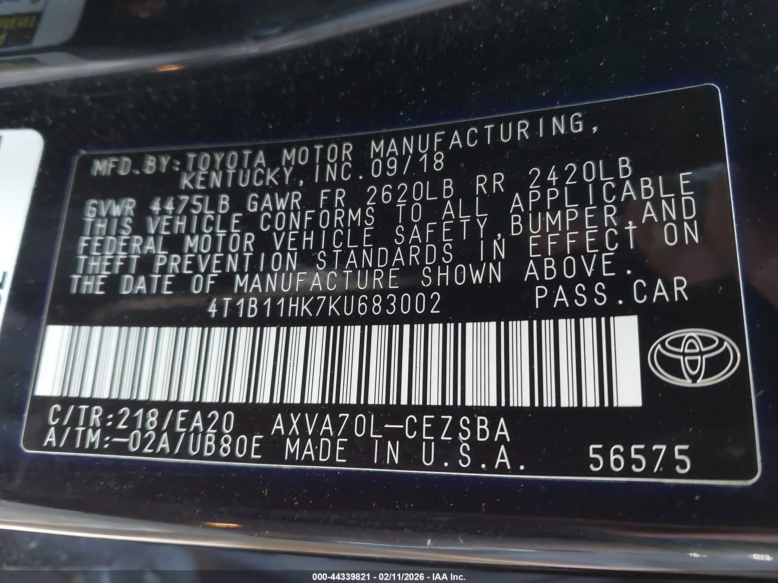 TOYOTA CAMRY image 9