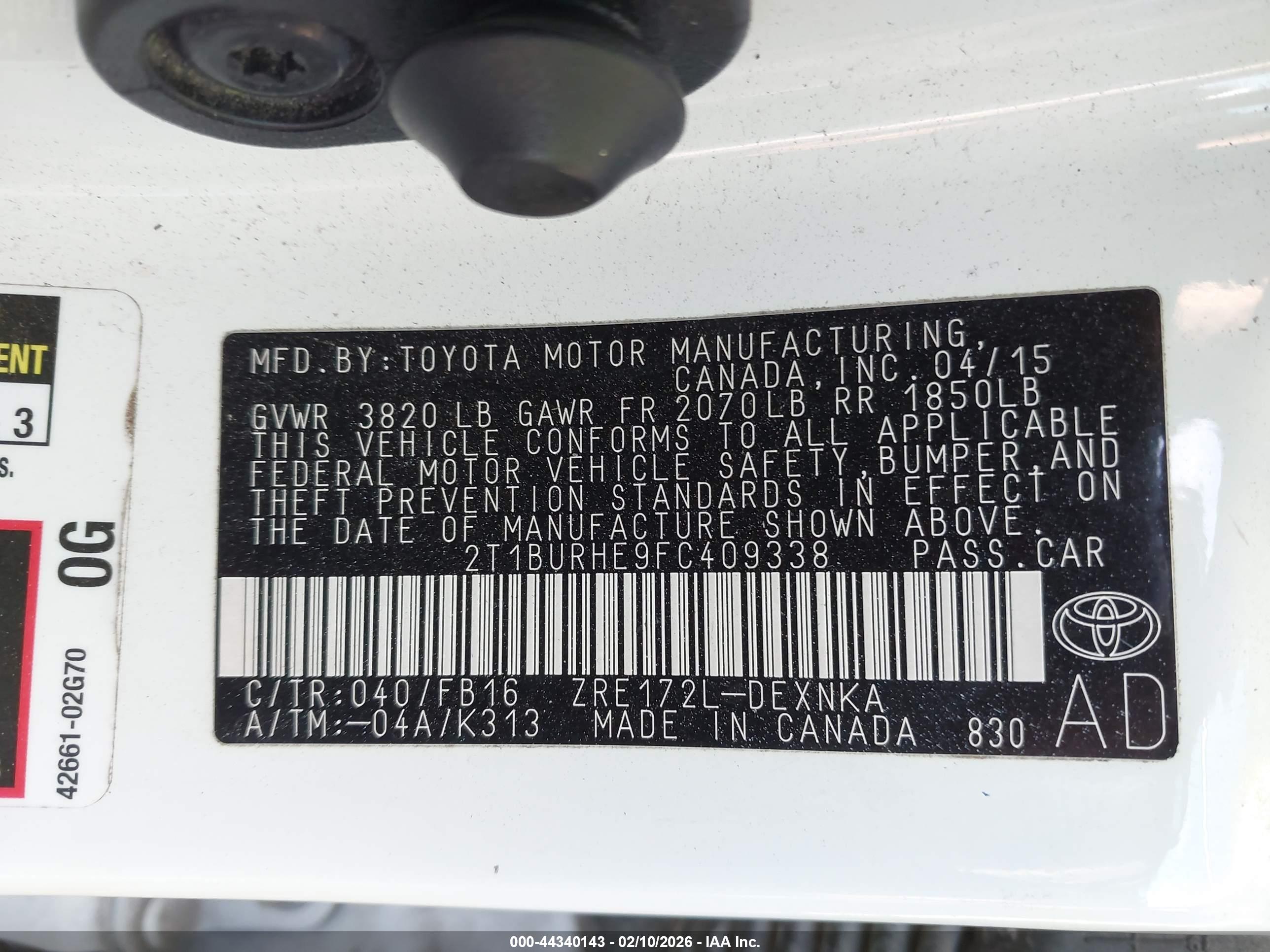 TOYOTA COROLLA image 9
