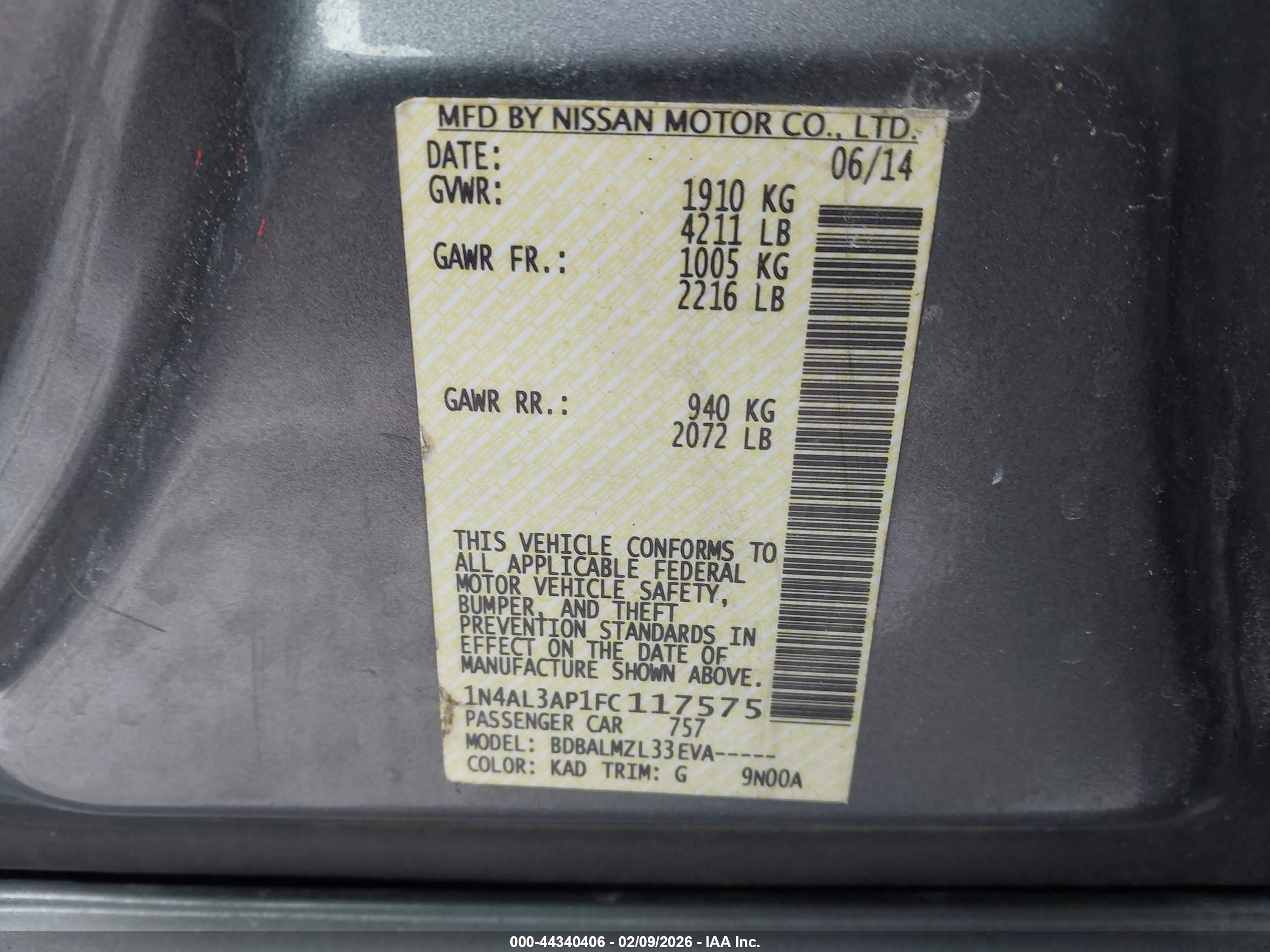 NISSAN ALTIMA image 9