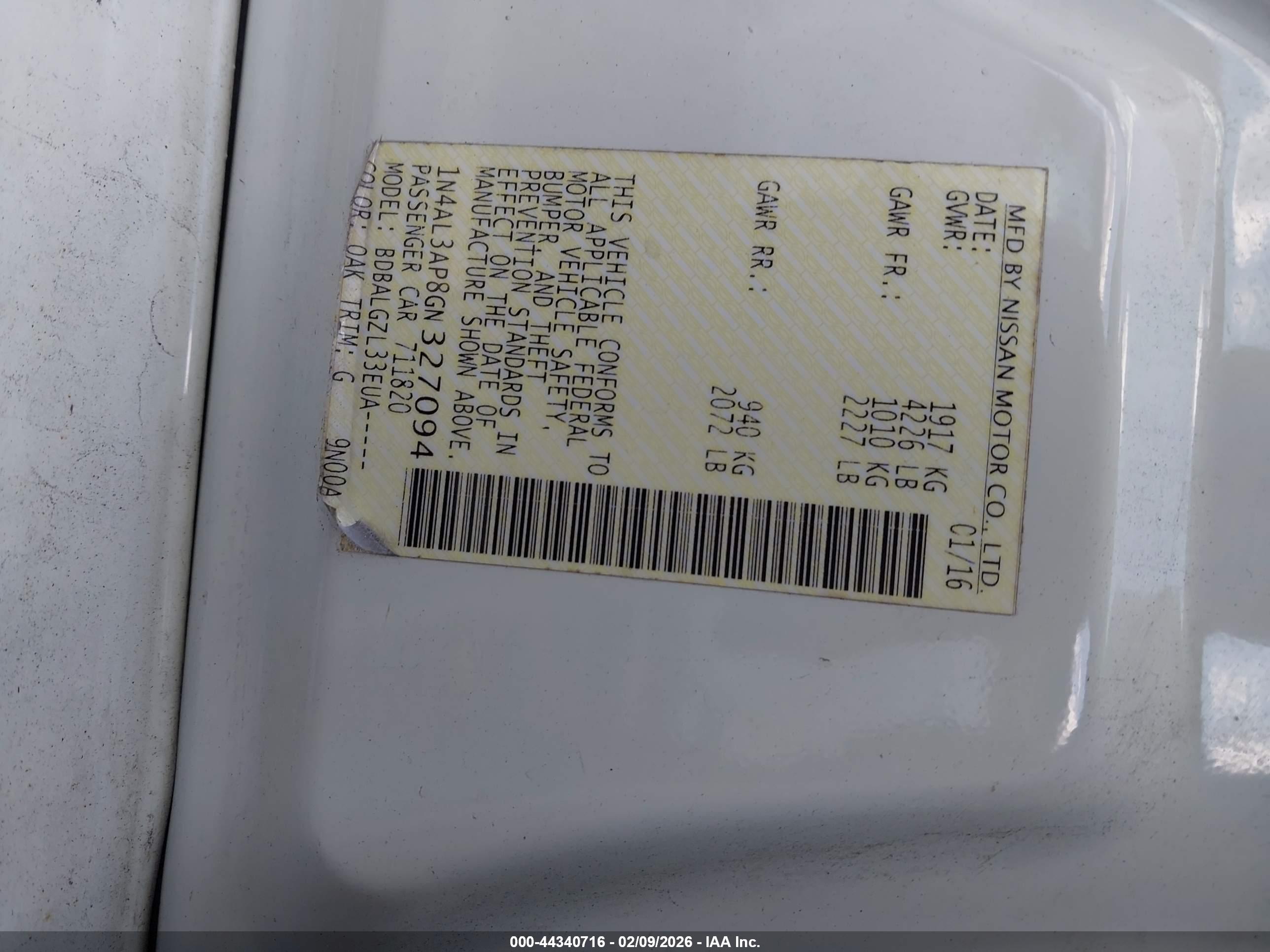 NISSAN ALTIMA image 9