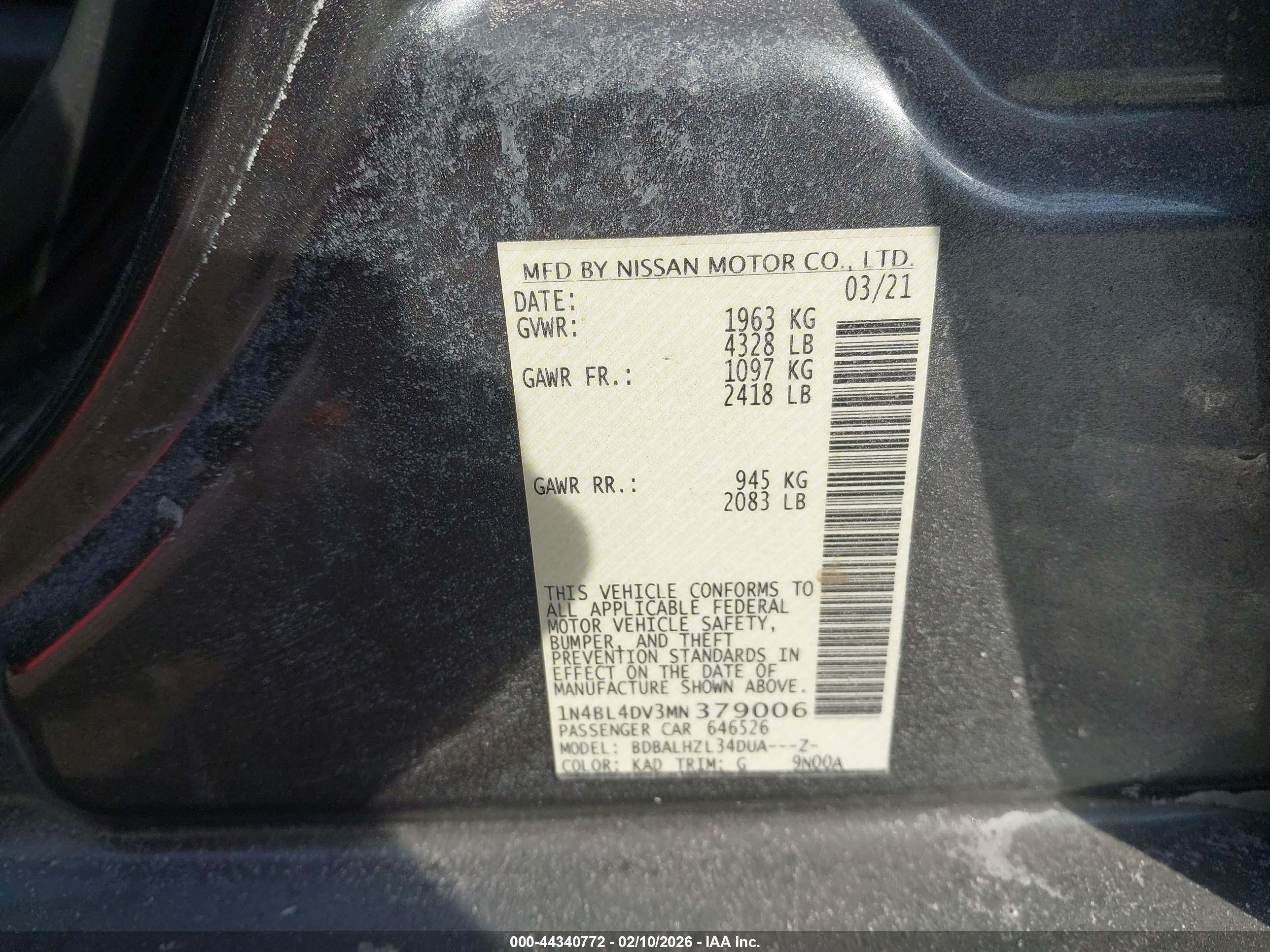 NISSAN ALTIMA image 9