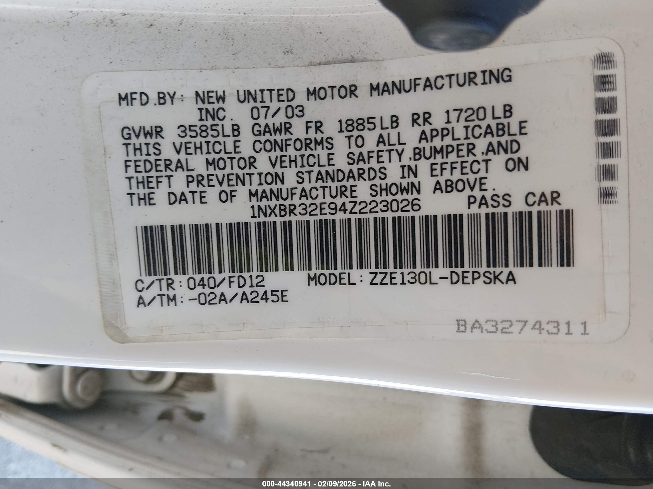 TOYOTA COROLLA image 9
