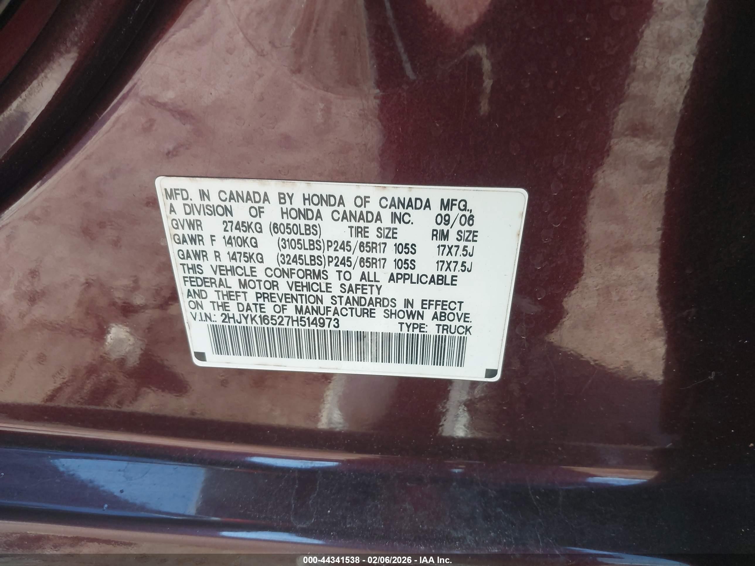 HONDA RIDGELINE image 9