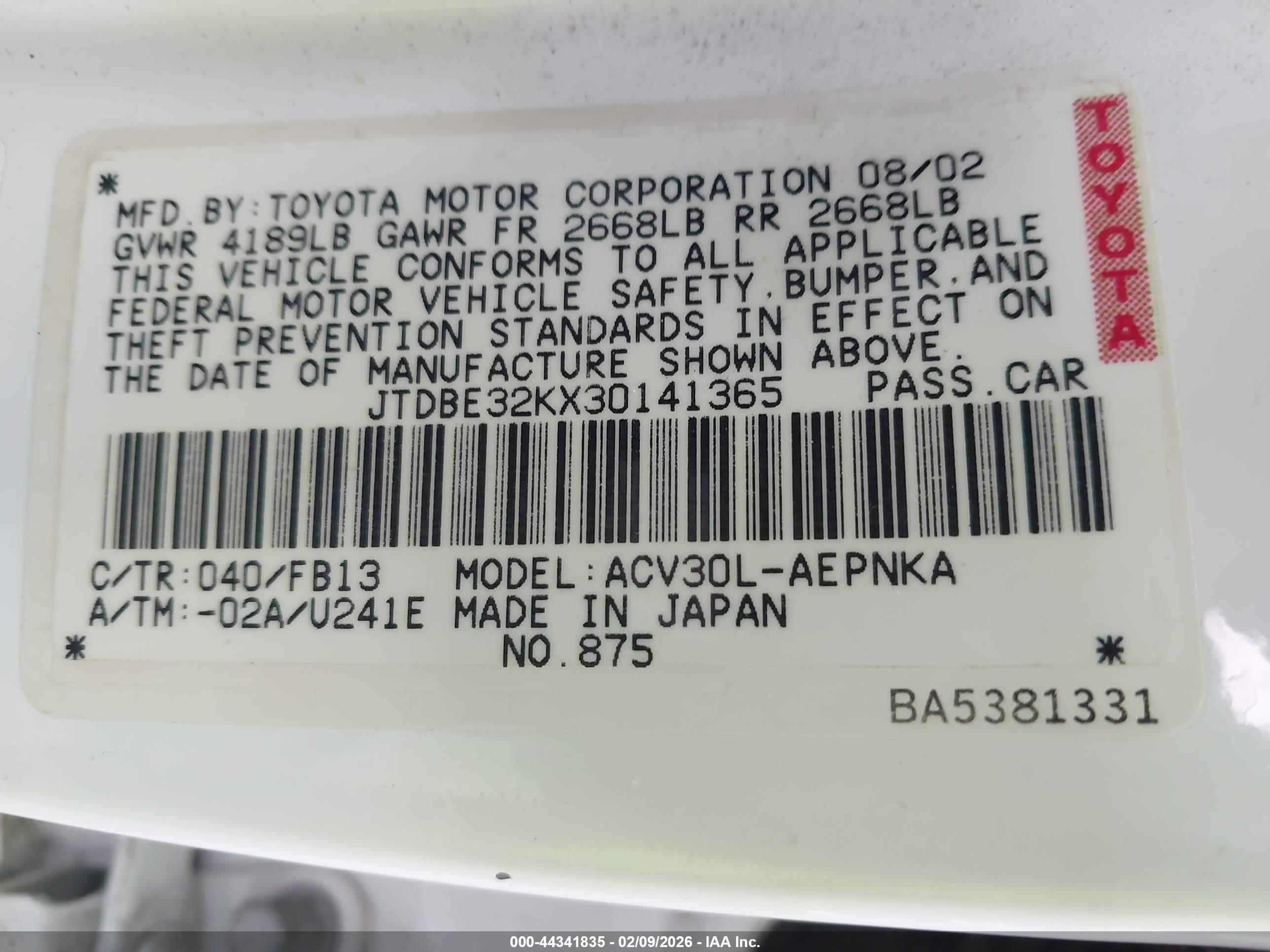 TOYOTA CAMRY image 9