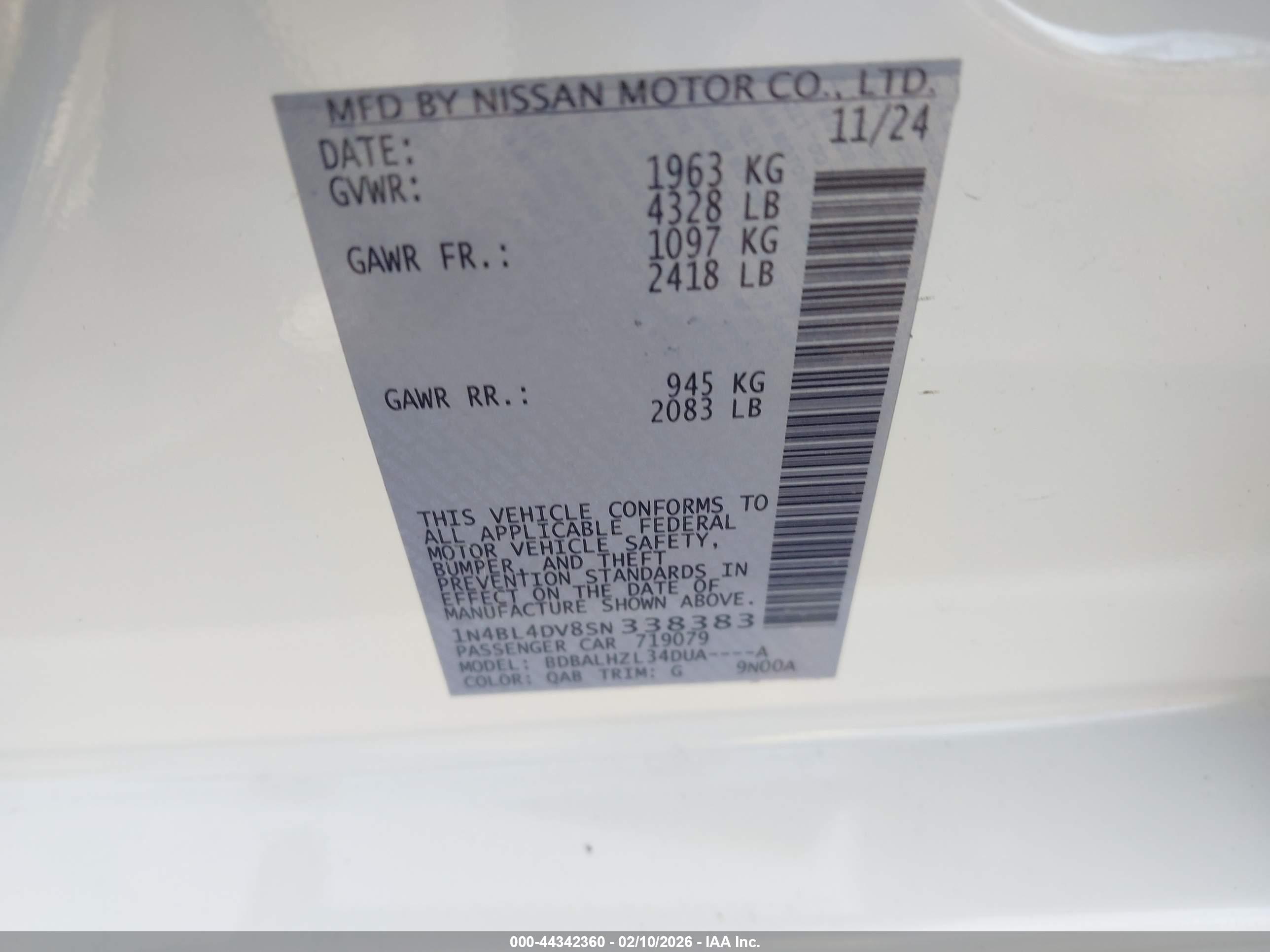 NISSAN ALTIMA image 9