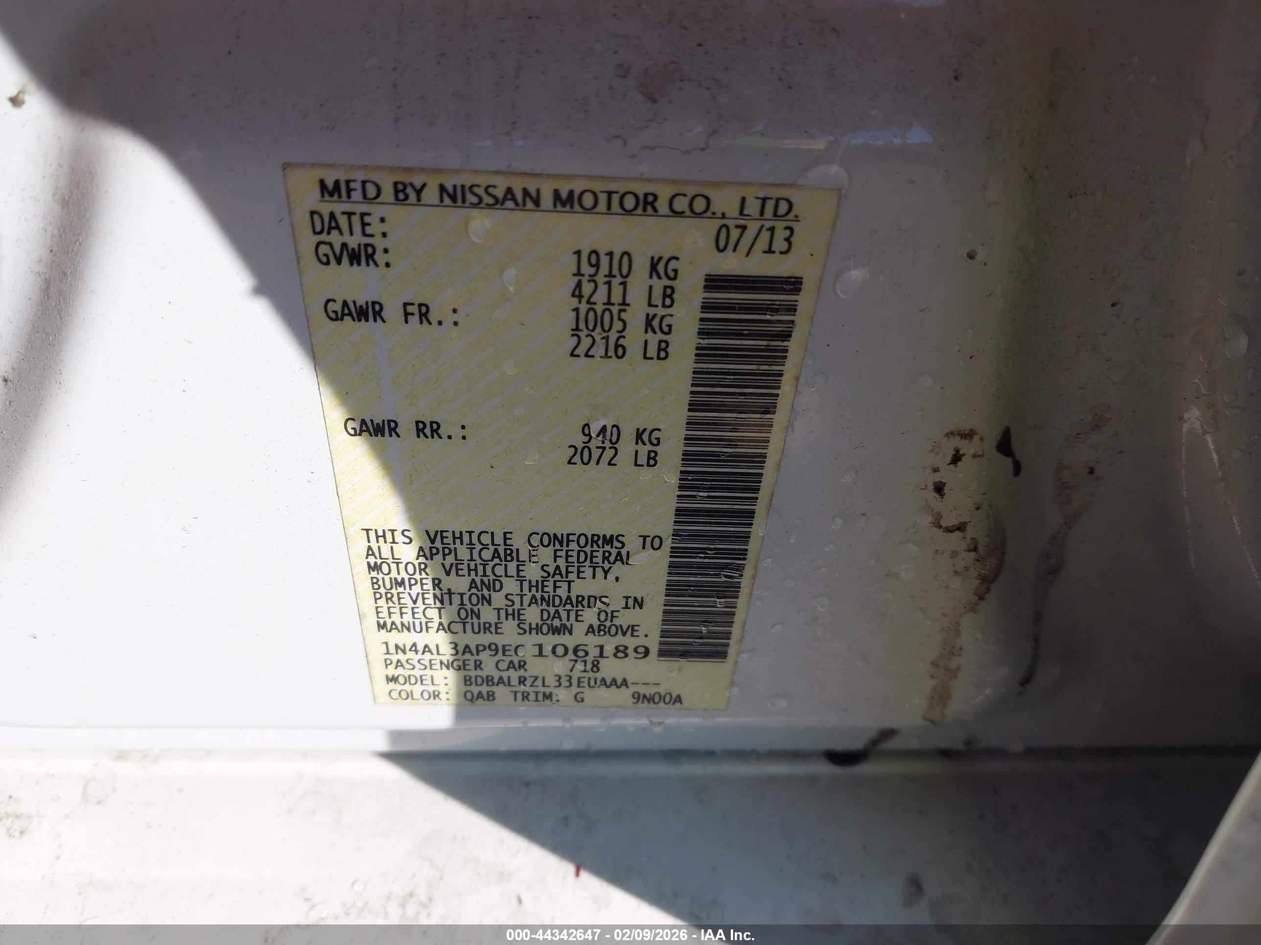 NISSAN ALTIMA image 9