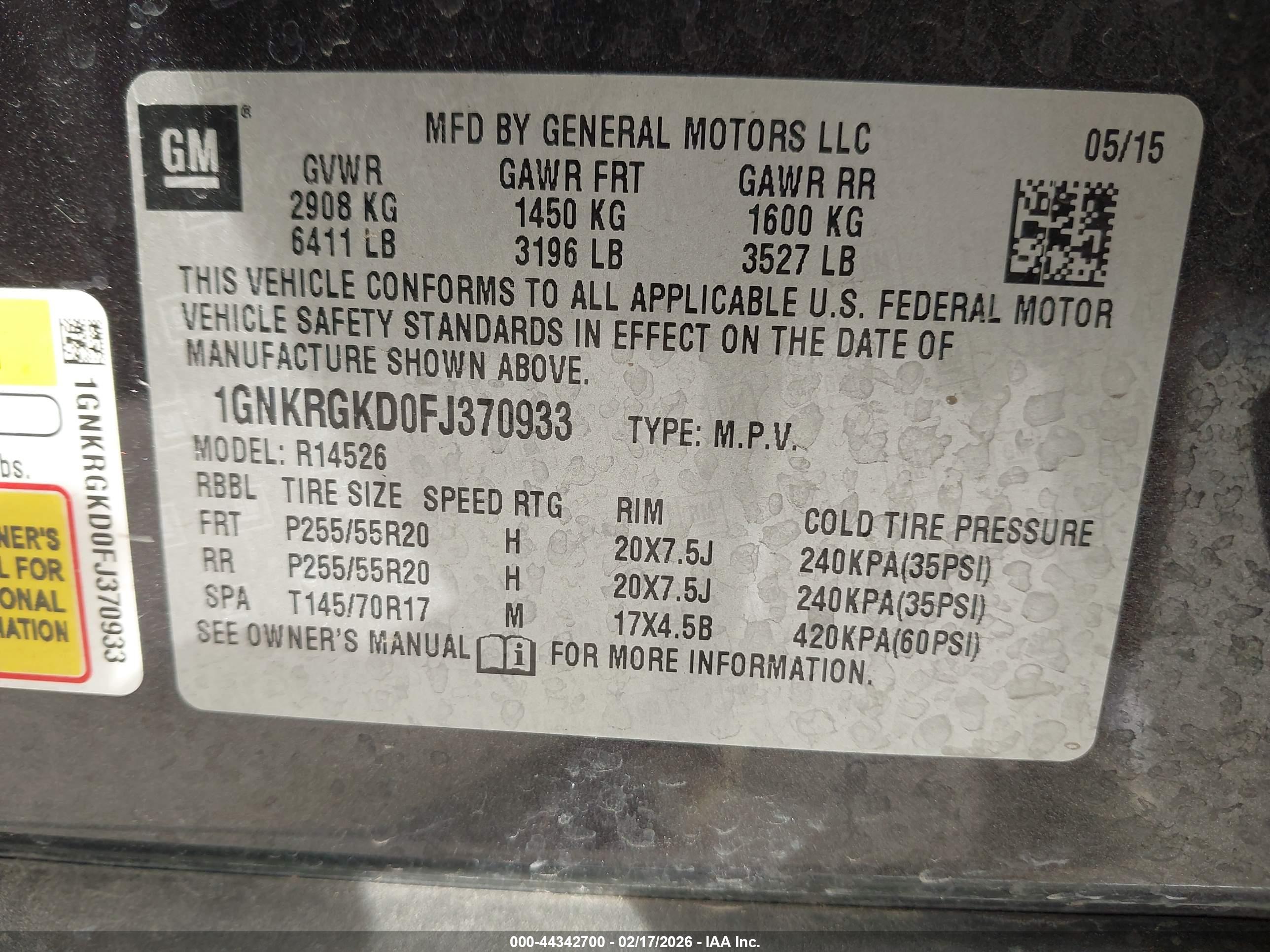 CHEVROLET TRAVERSE image 9
