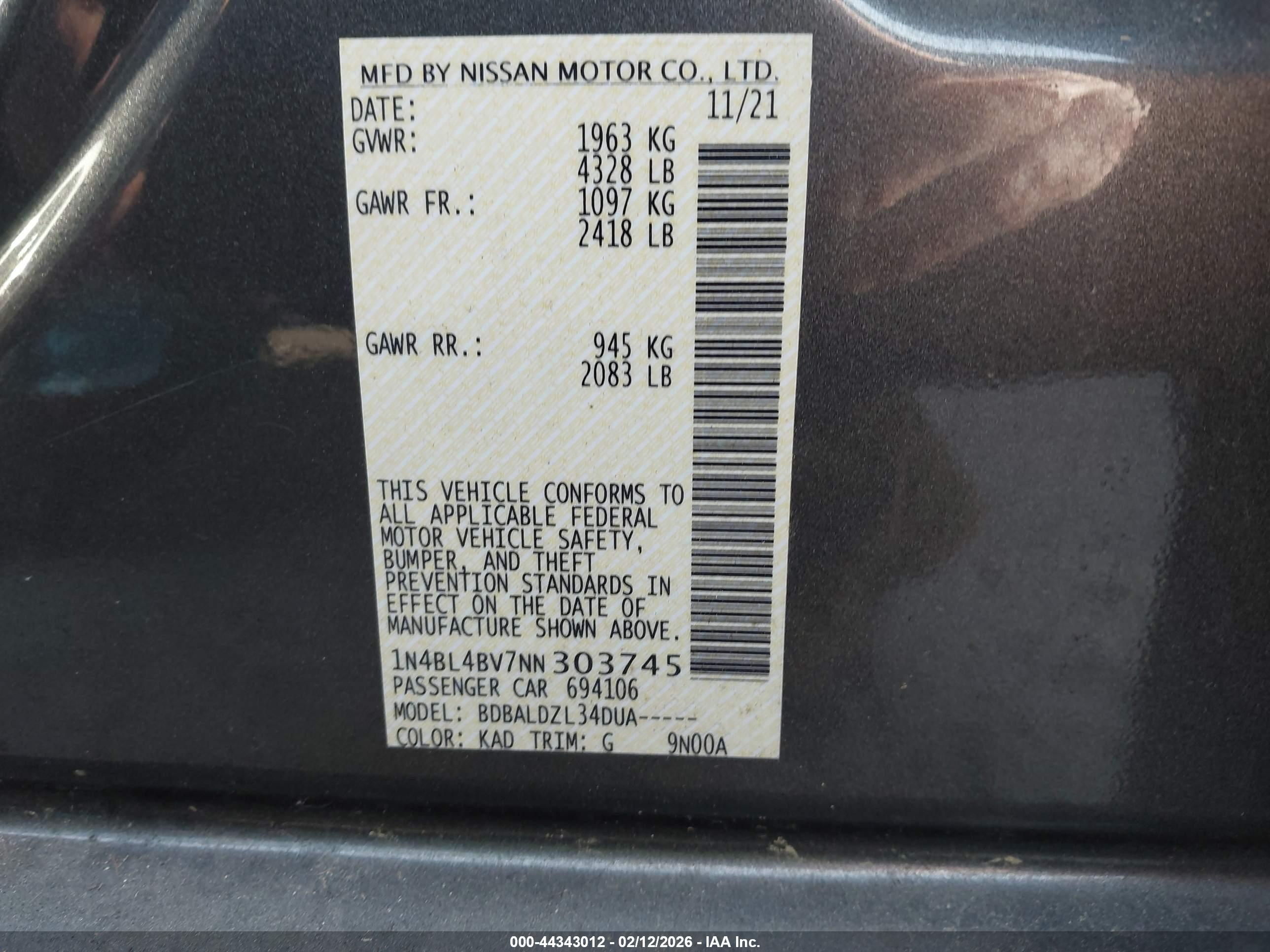 NISSAN ALTIMA image 9