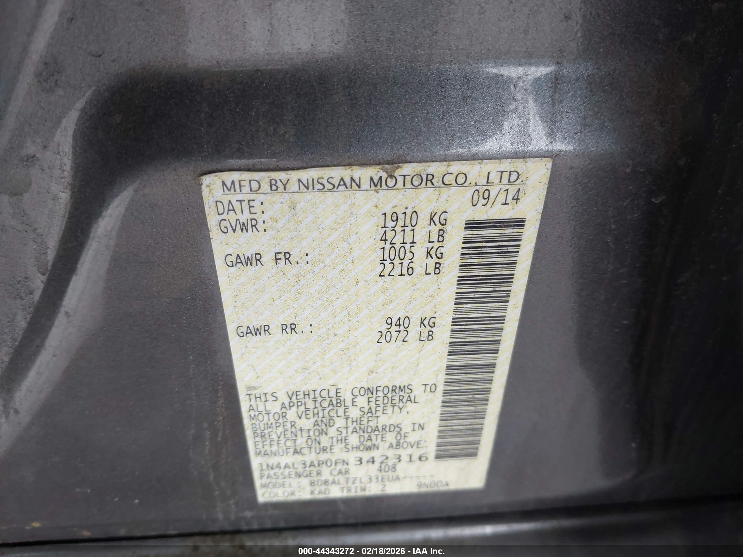 NISSAN ALTIMA image 9