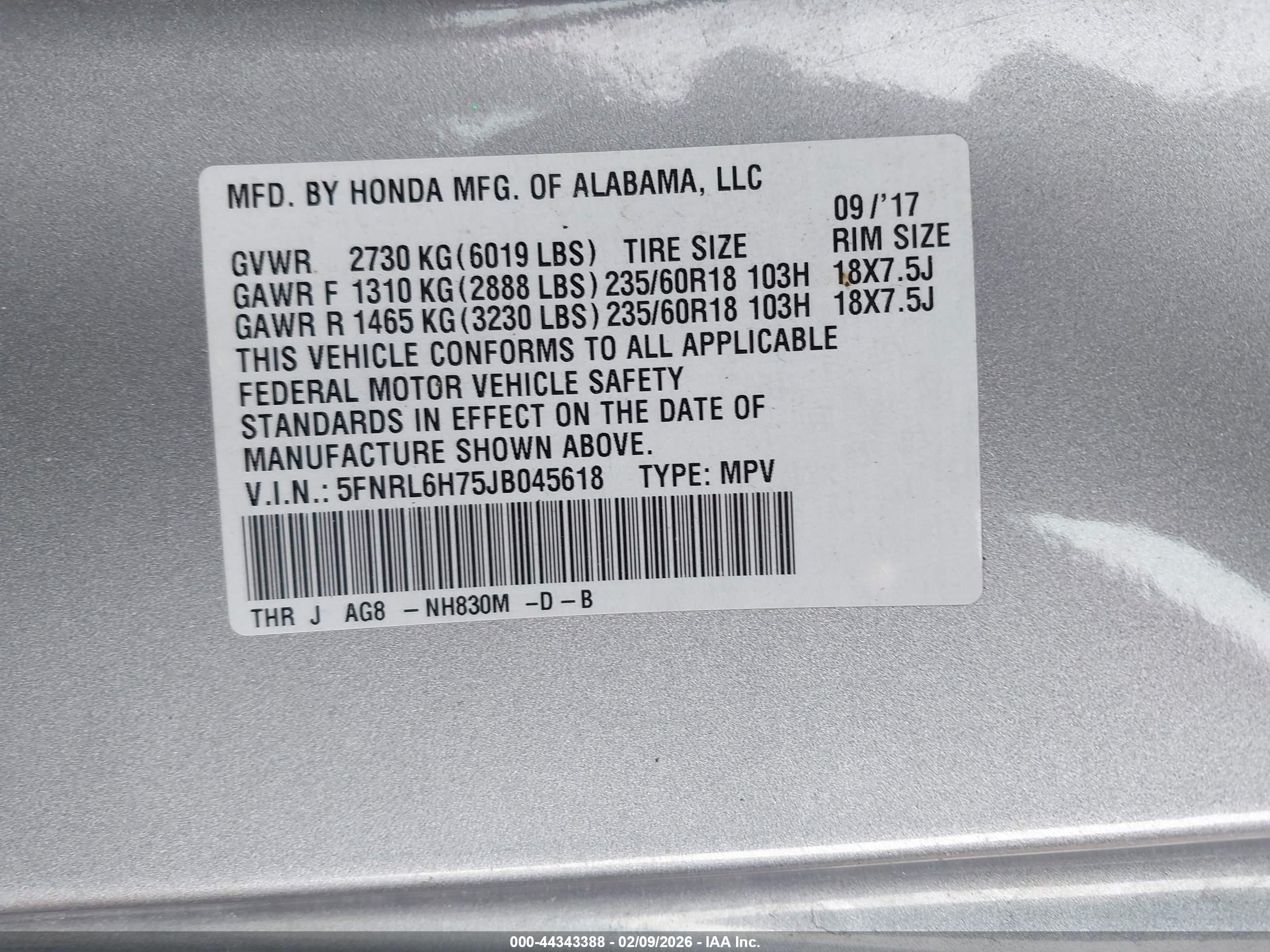 HONDA ODYSSEY image 9