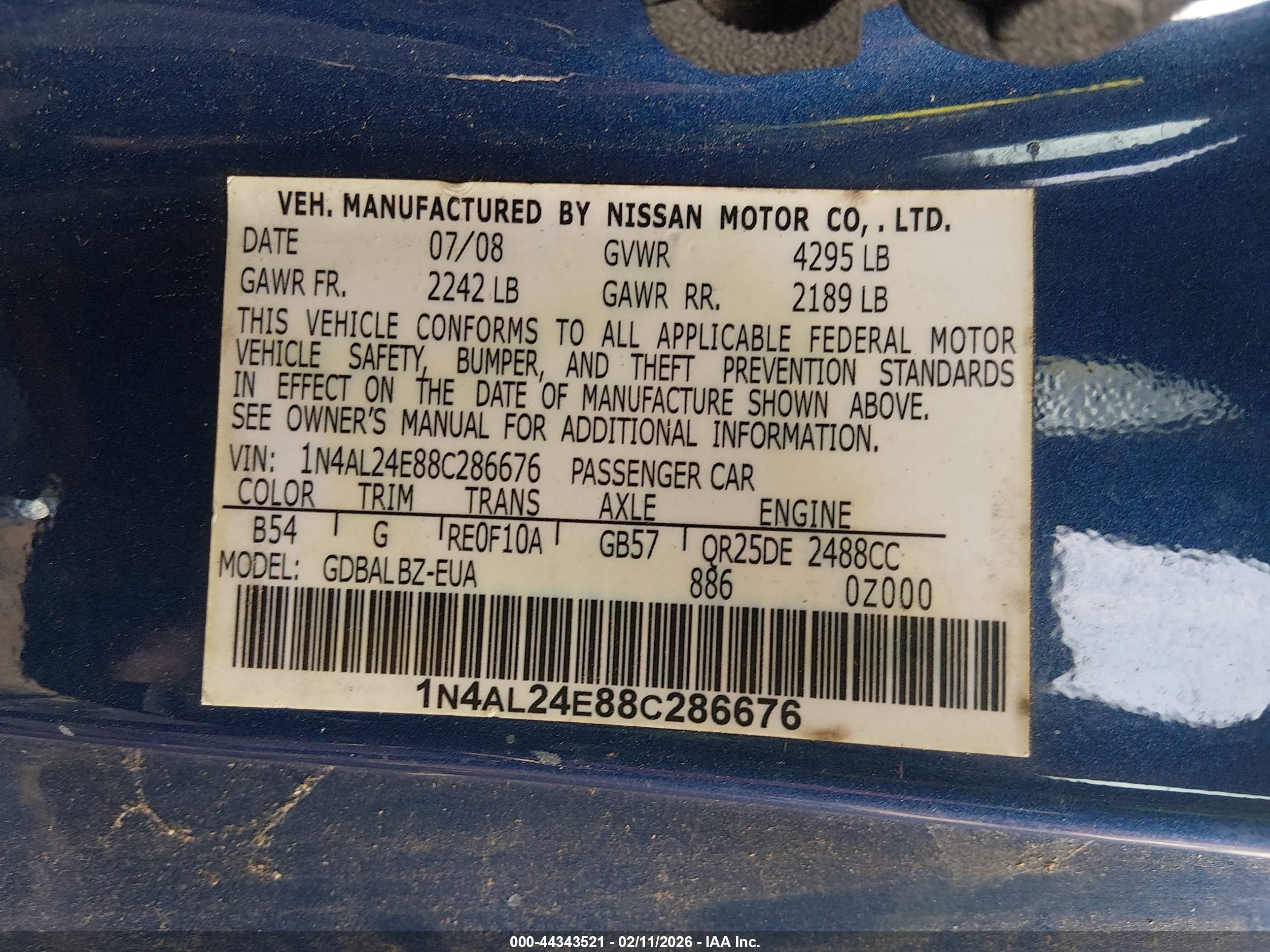 NISSAN ALTIMA image 9