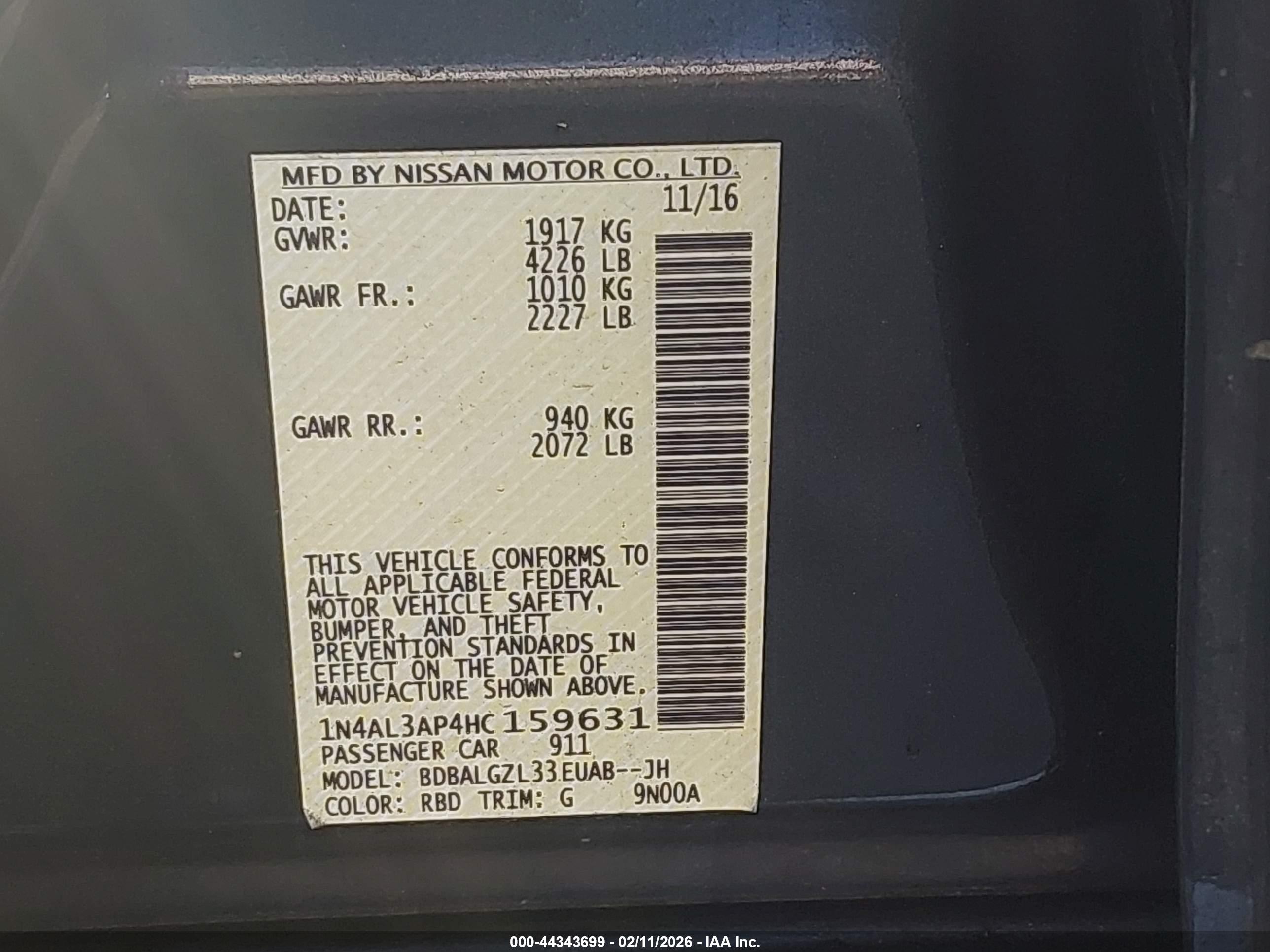NISSAN ALTIMA image 9