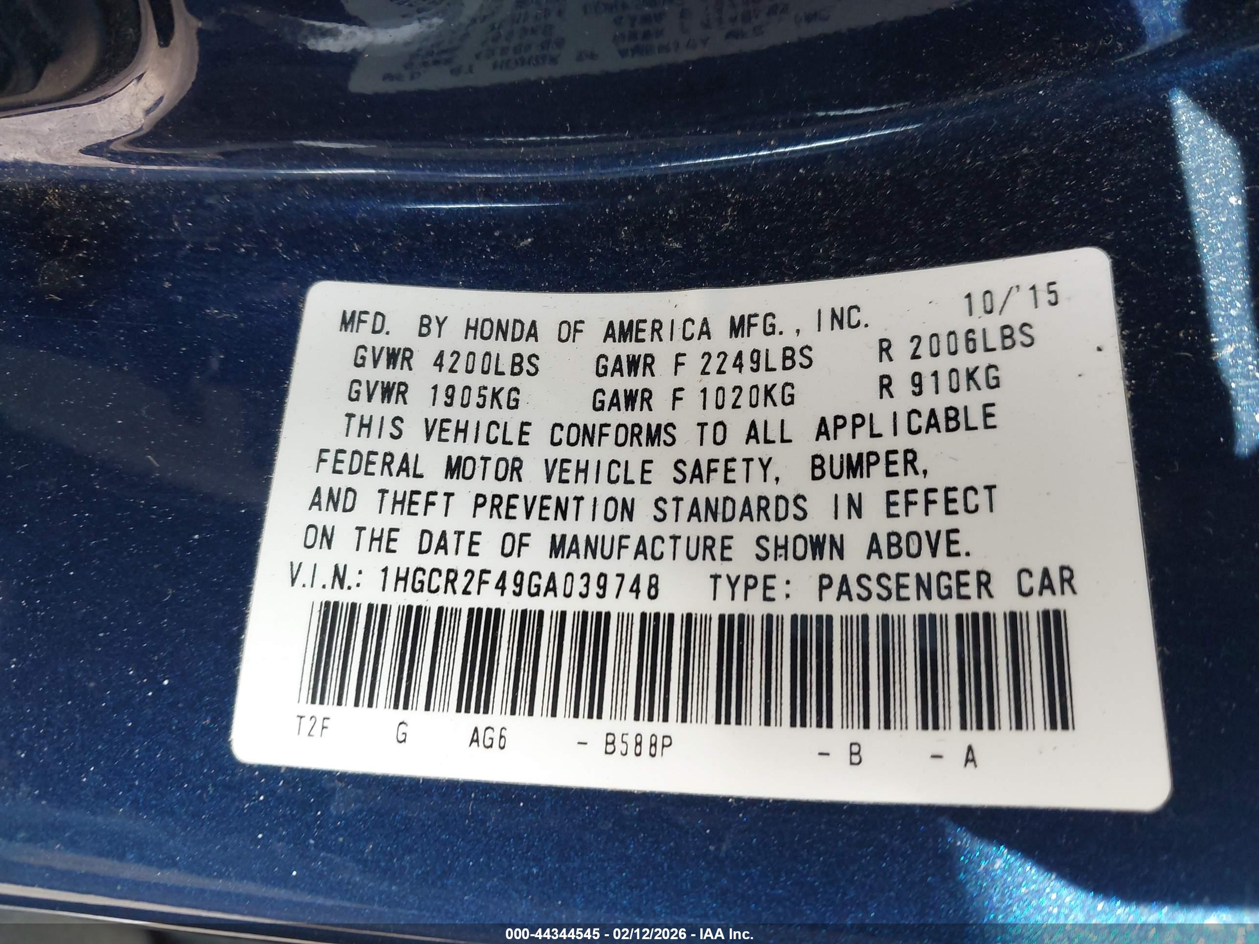 HONDA ACCORD image 9