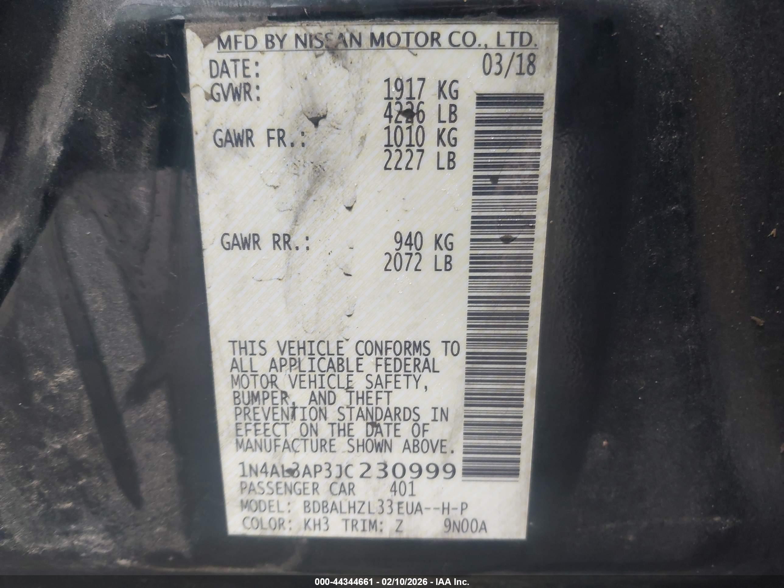 NISSAN ALTIMA image 9