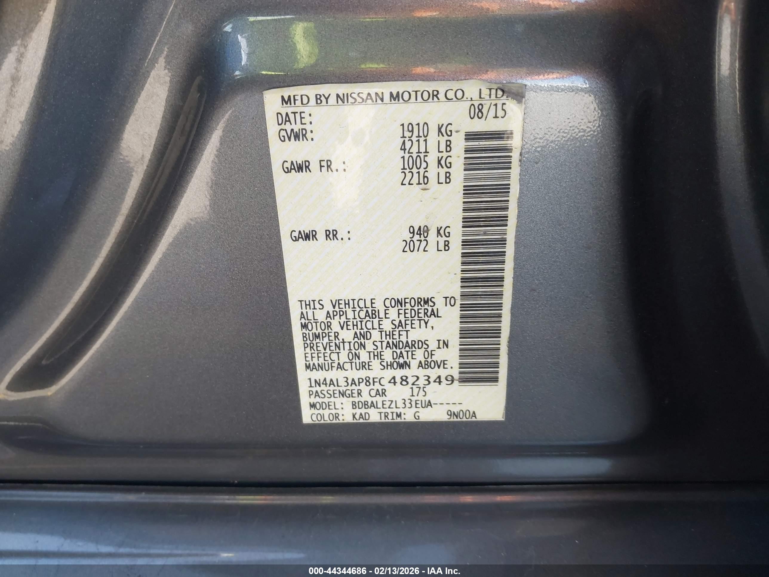 NISSAN ALTIMA image 9