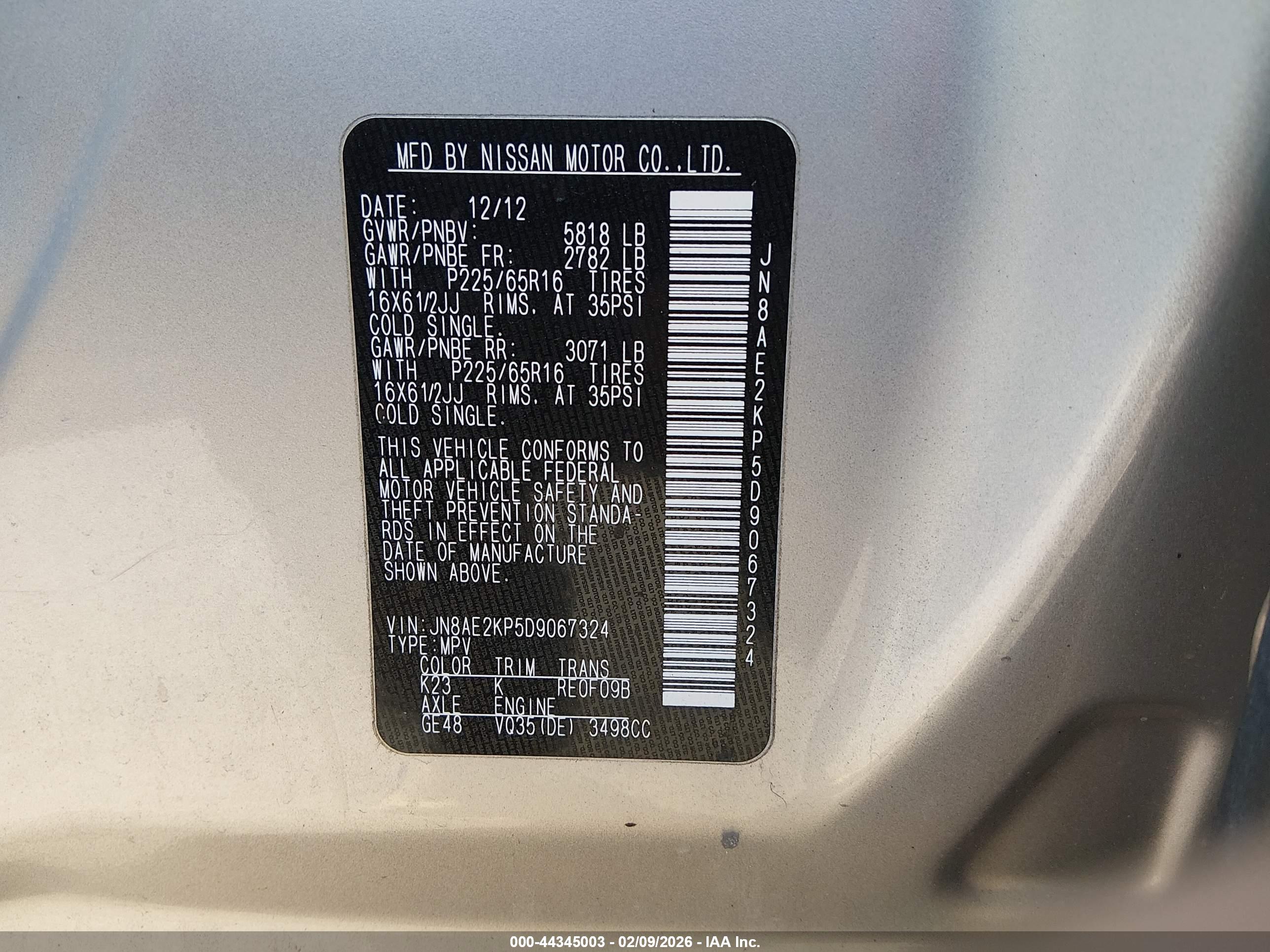 NISSAN QUEST image 9