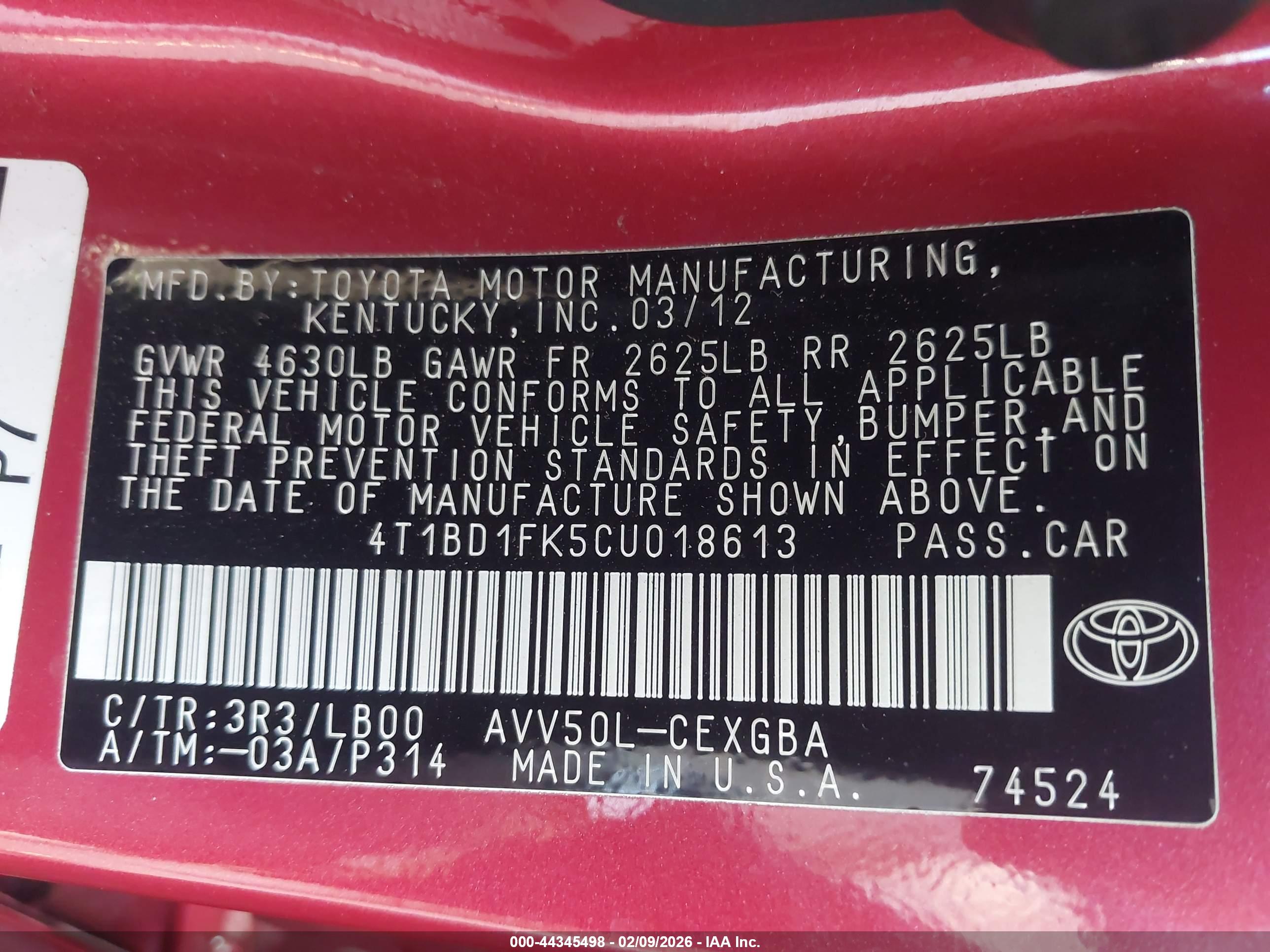 TOYOTA CAMRY image 9