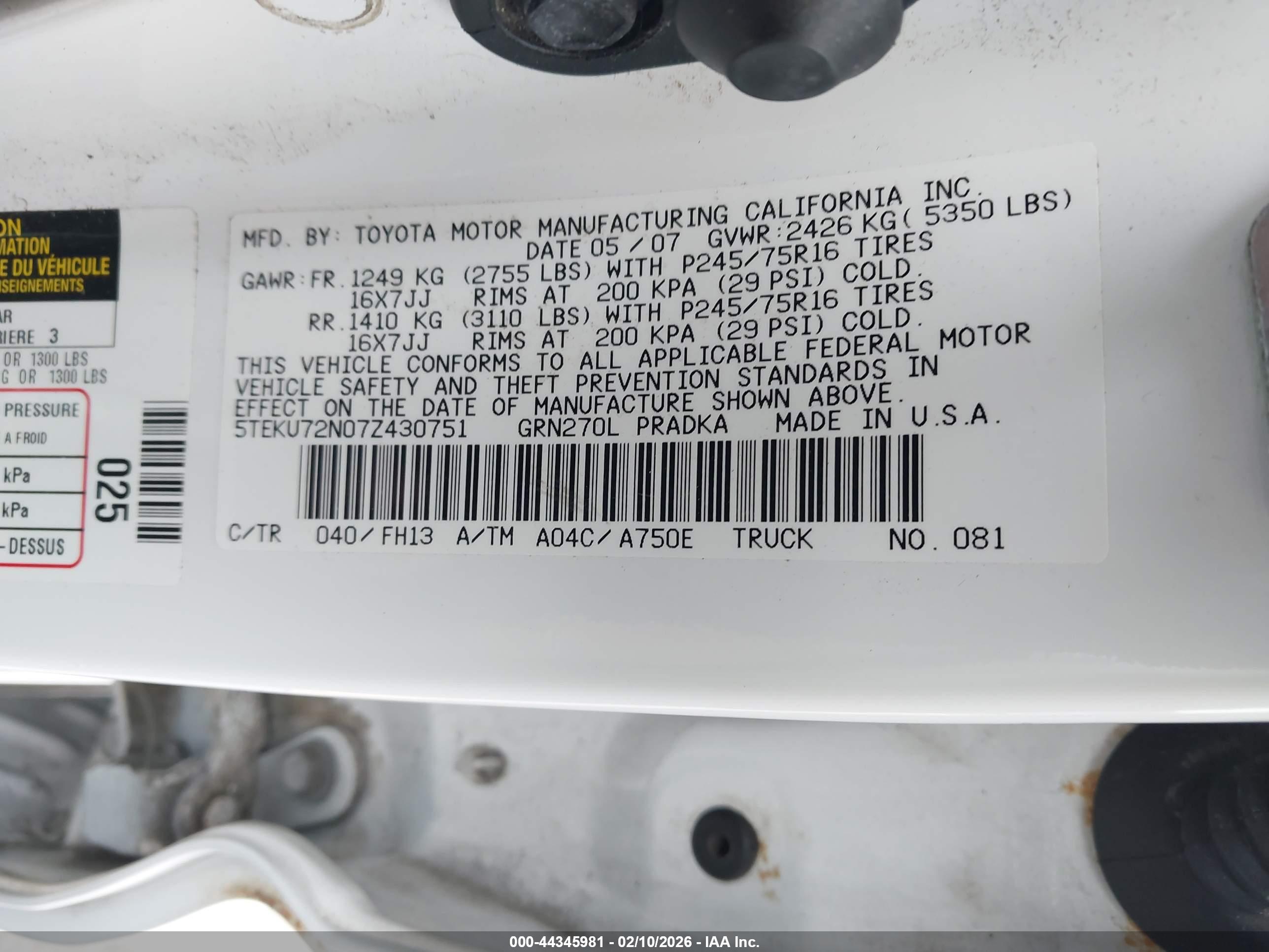 TOYOTA TACOMA image 9