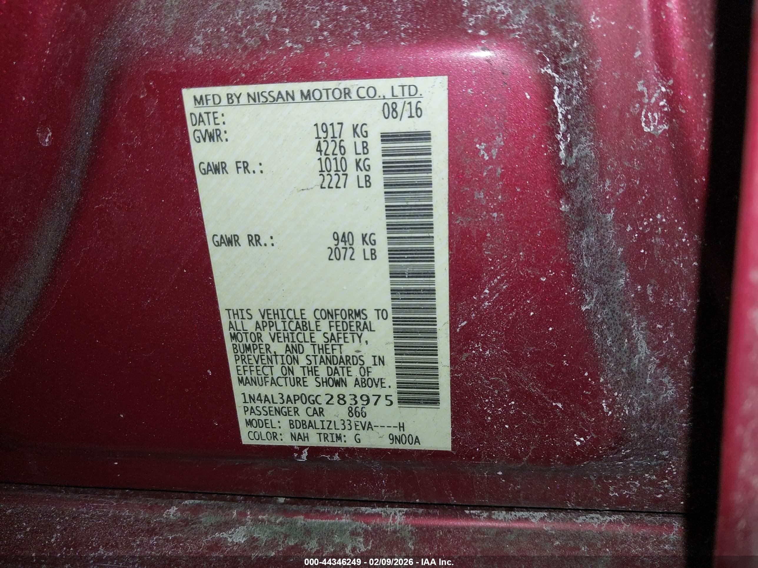 NISSAN ALTIMA image 9