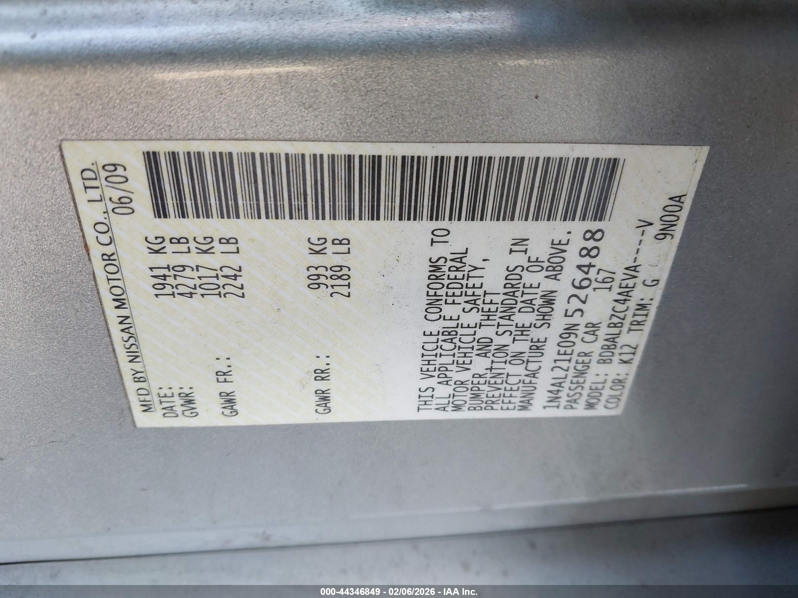 NISSAN ALTIMA image 9