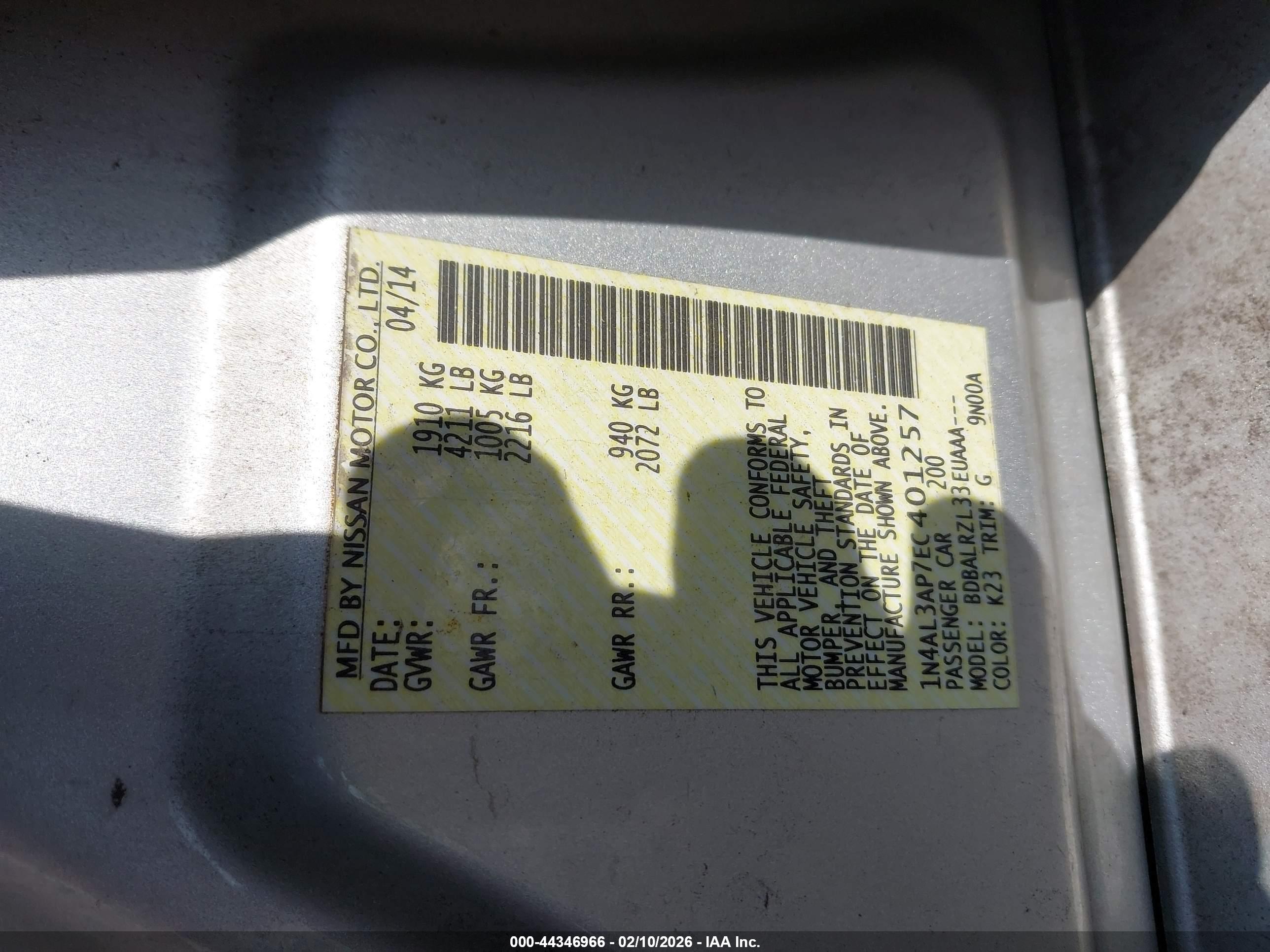 NISSAN ALTIMA image 9