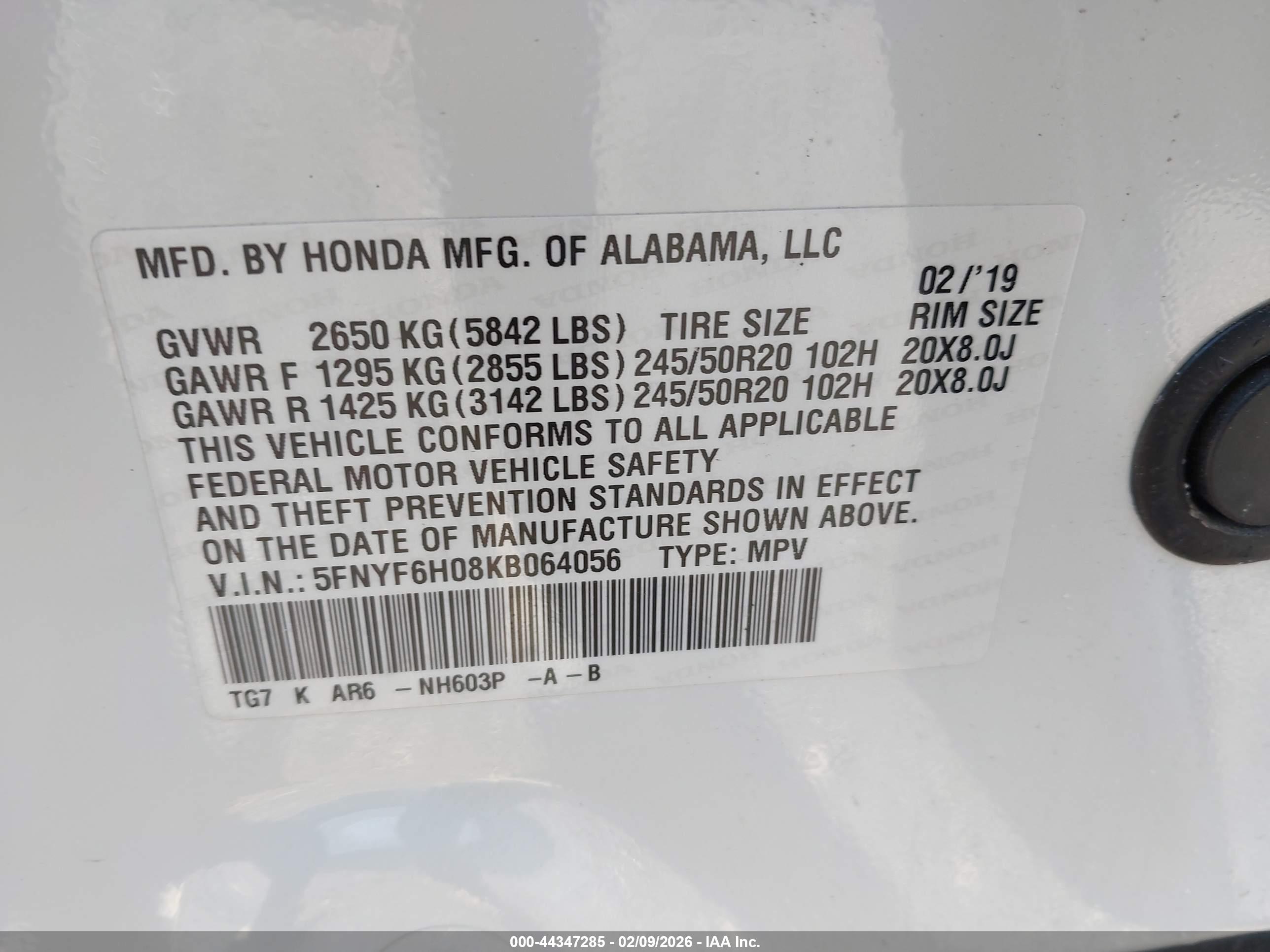 HONDA PILOT image 9