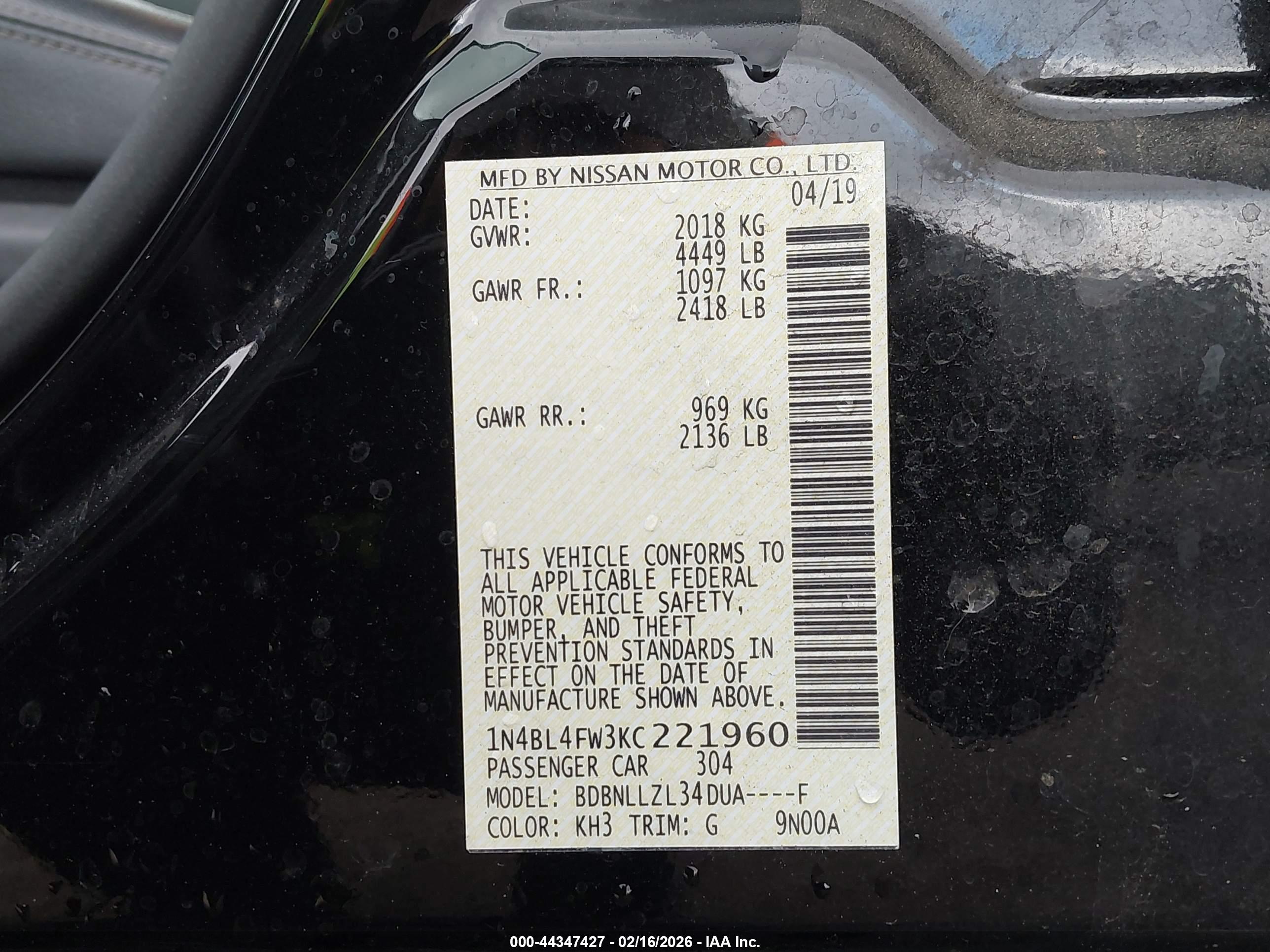 NISSAN ALTIMA image 9