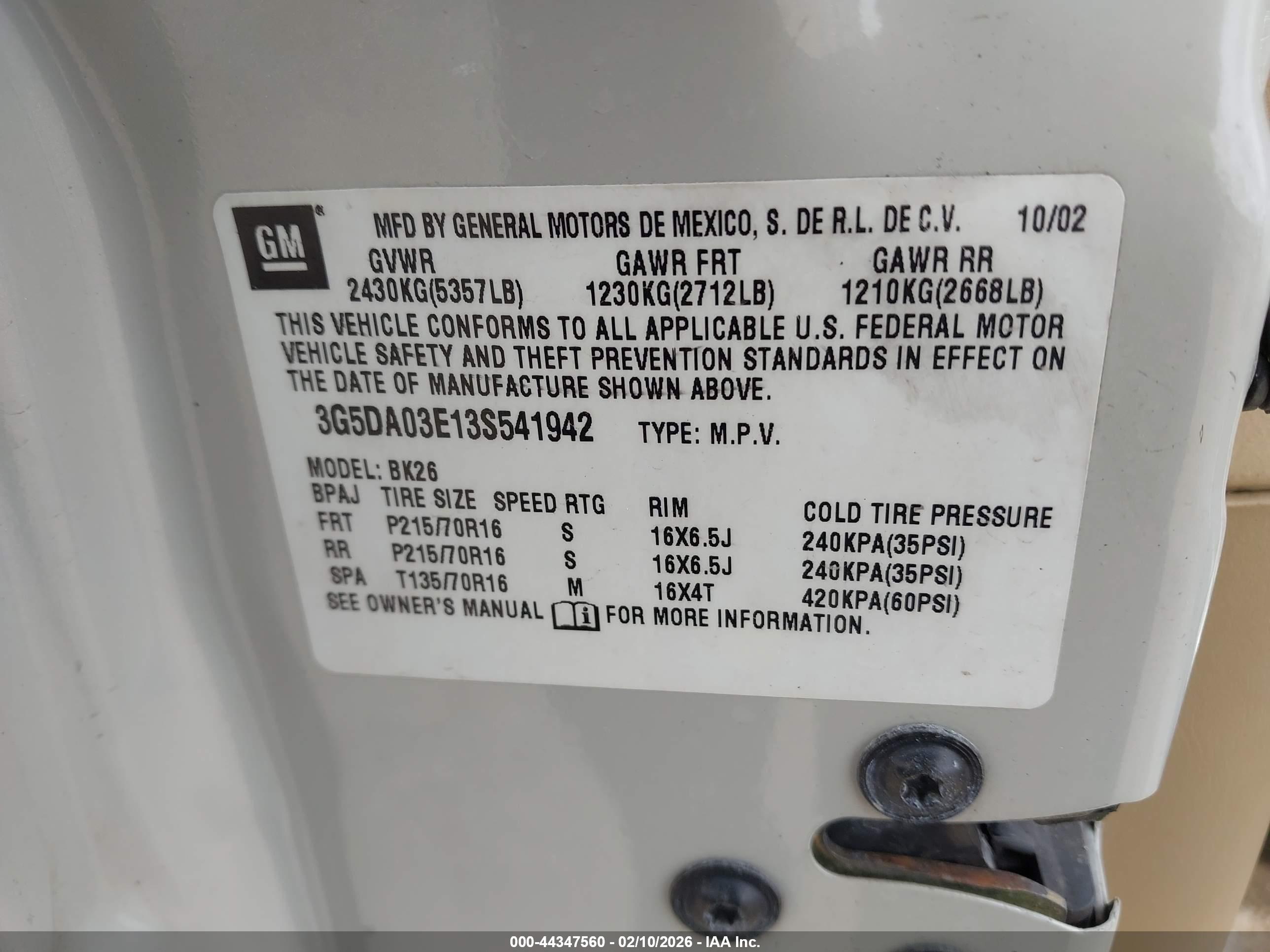 BUICK RENDEZVOUS image 9