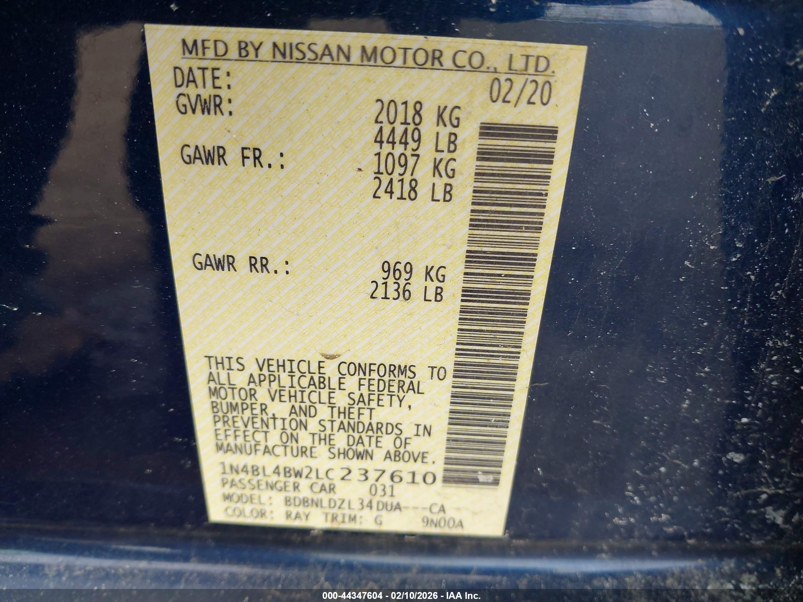 NISSAN ALTIMA image 9