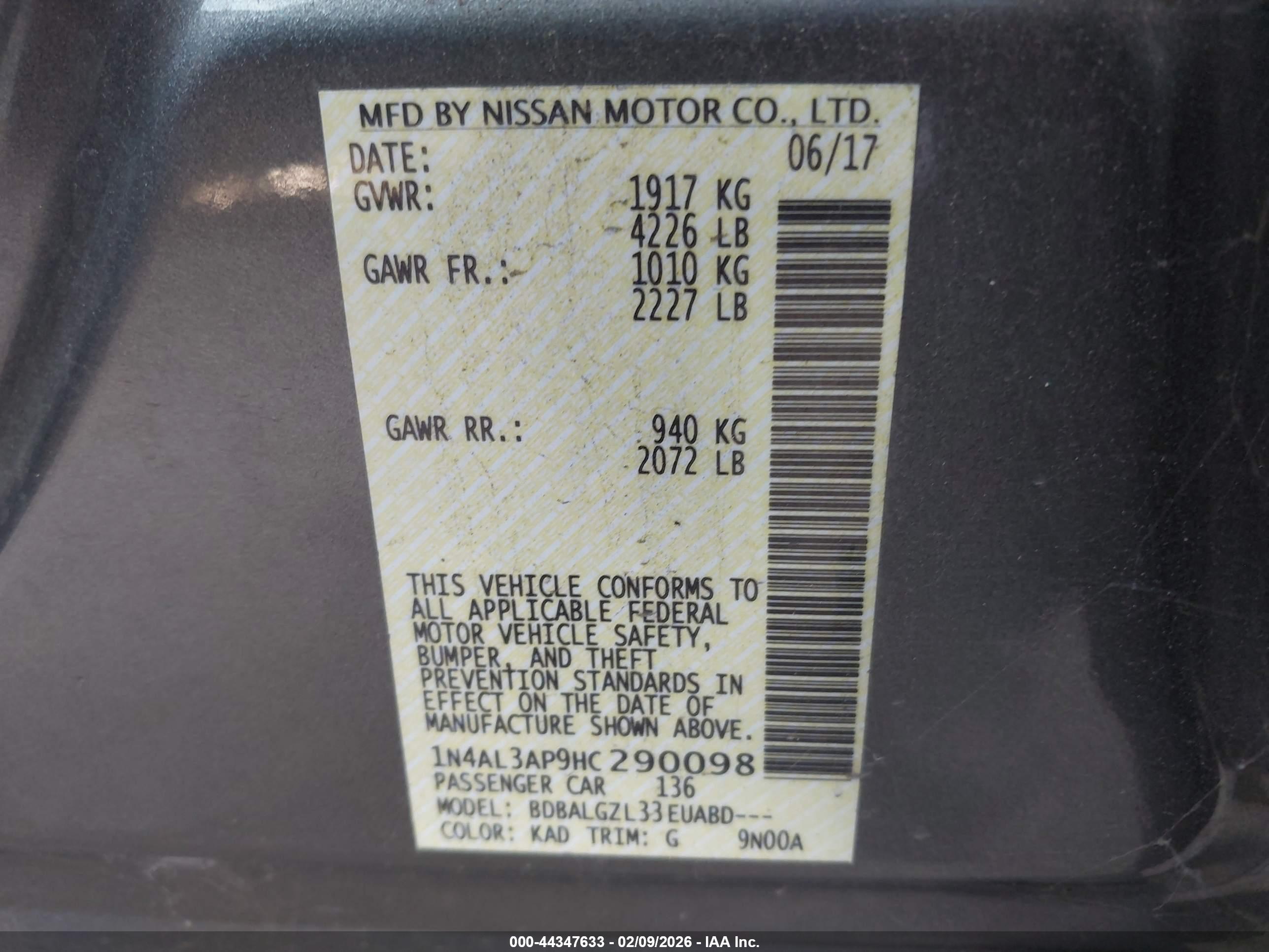 NISSAN ALTIMA image 9